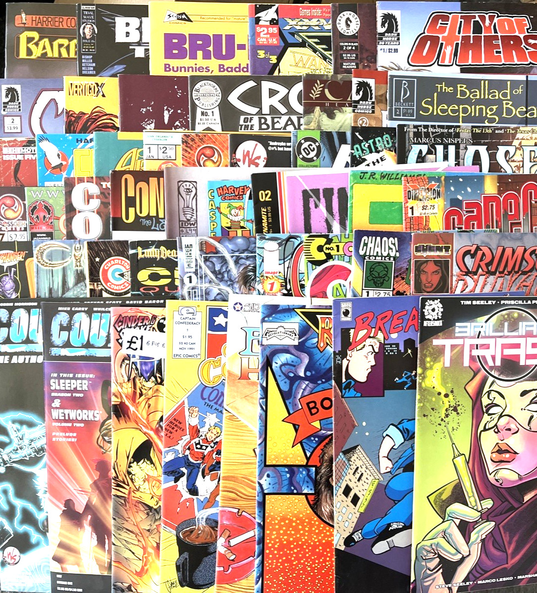 COMIC BOOK LOT. 50 VARIOUS TITLES/PUBLISHERS. SOME KEYS. MOST HIGH GRADE.