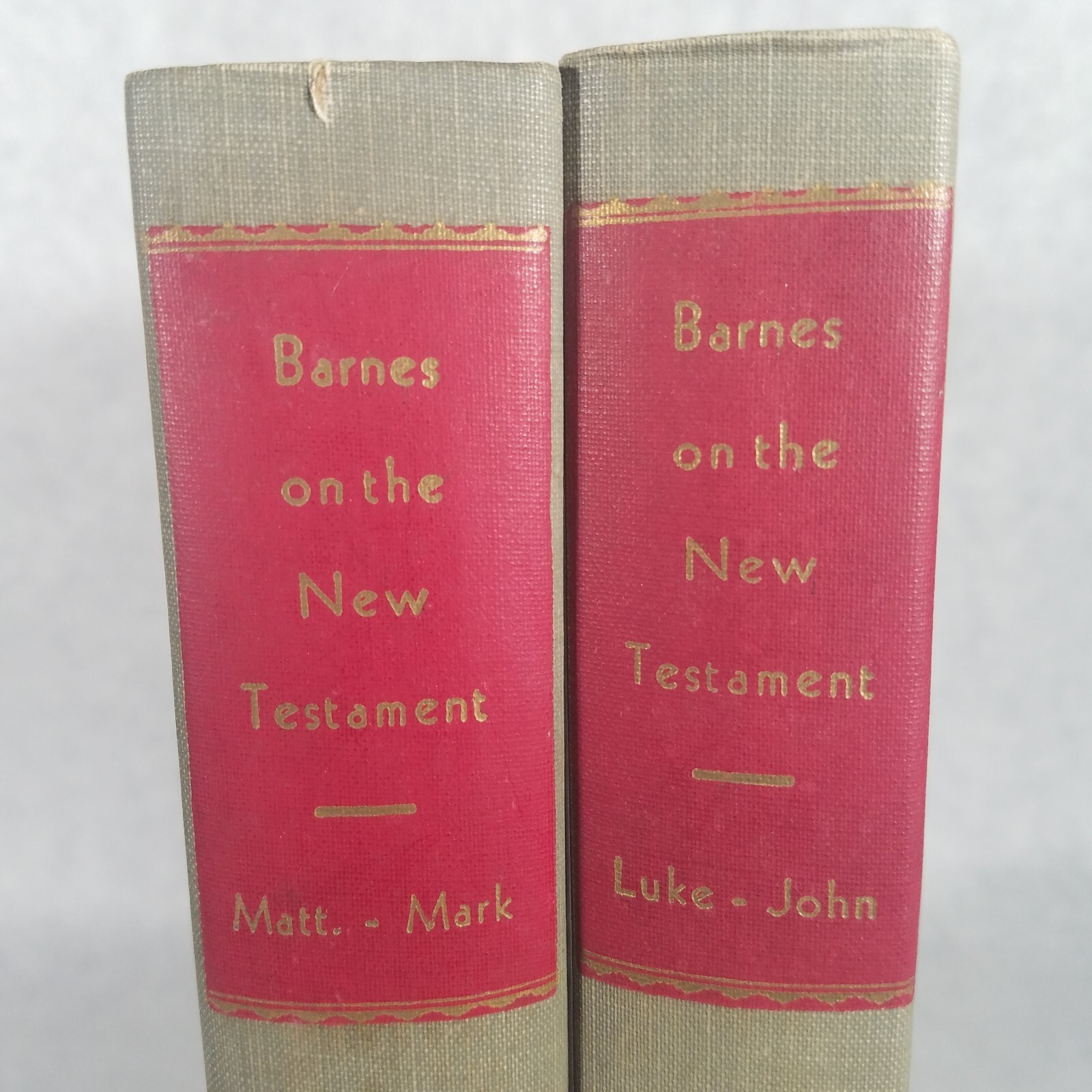 Albert Barnes Lot of 2 Notes on the New Testament: Matthew, Mark, Luke and John