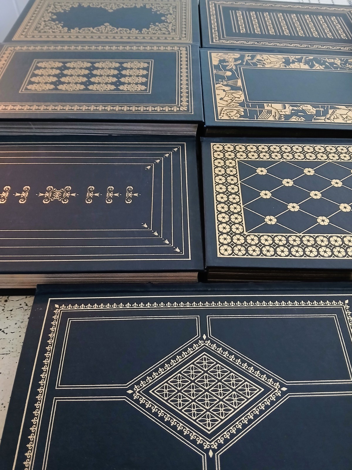 Navy Blue Decorative Leather-Bound Classics – Lot 7 – Franklin Library 22K Gold