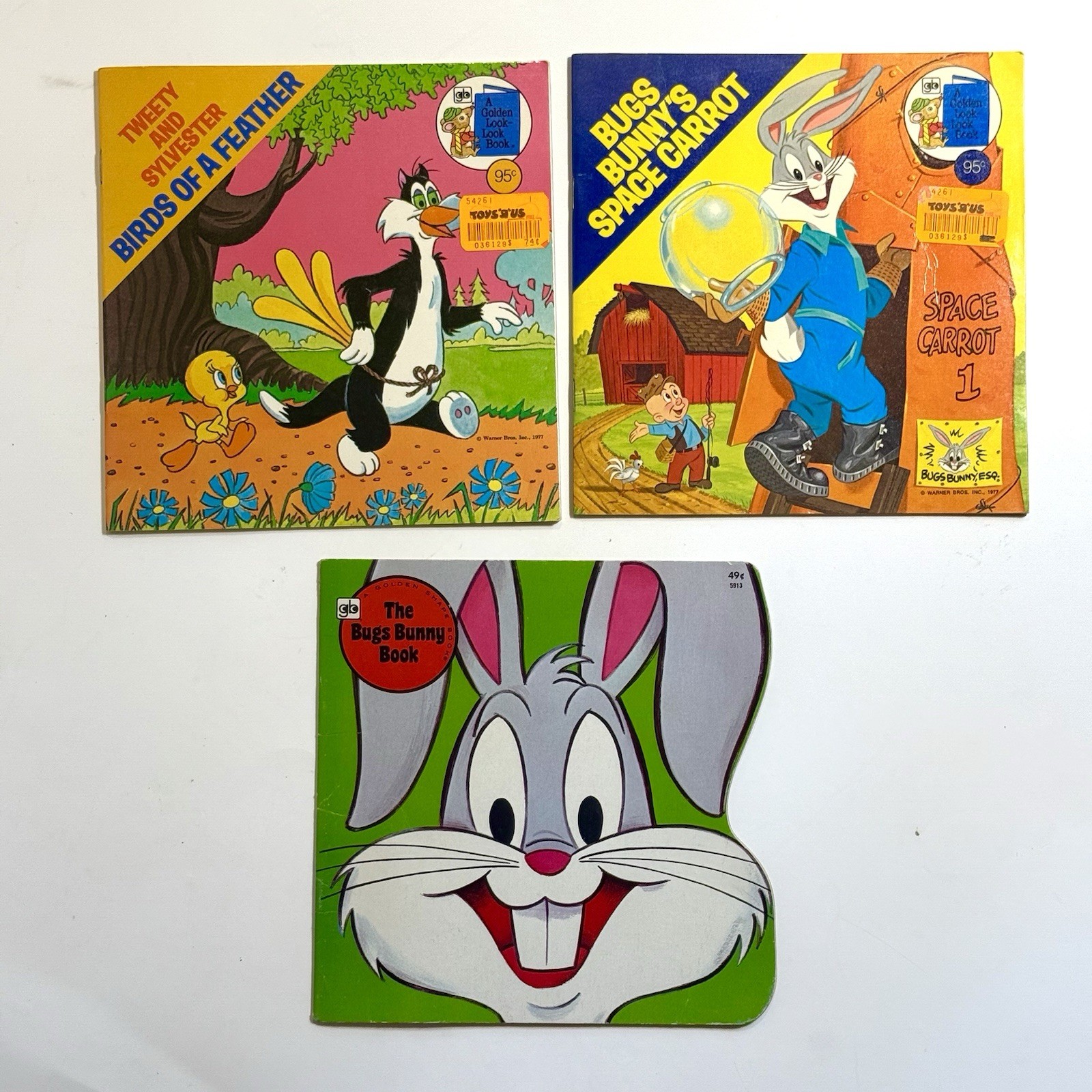 Vintage Looney Tunes Book Lot 3 Bugs Bunny Tweety Sylvester 1977 Golden Books