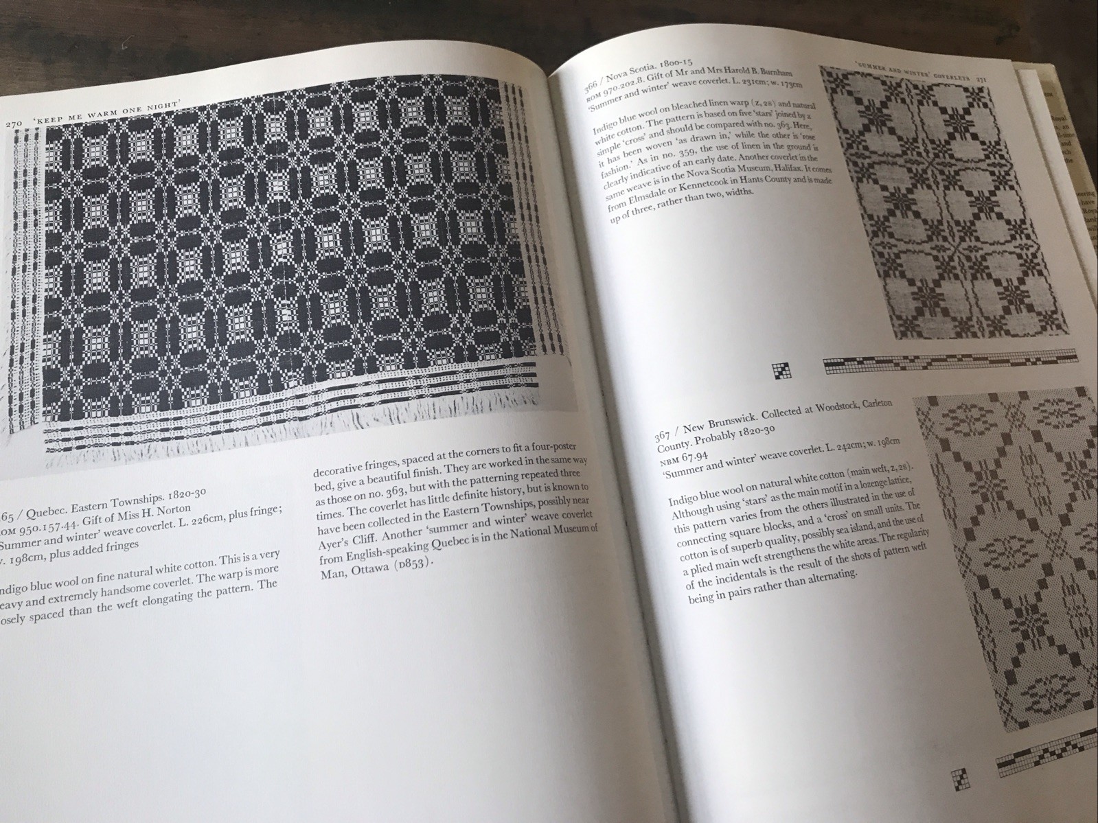 Keep Me Warm One Night: Early Handweaving in Eastern Canada,K. Burnham, 1973