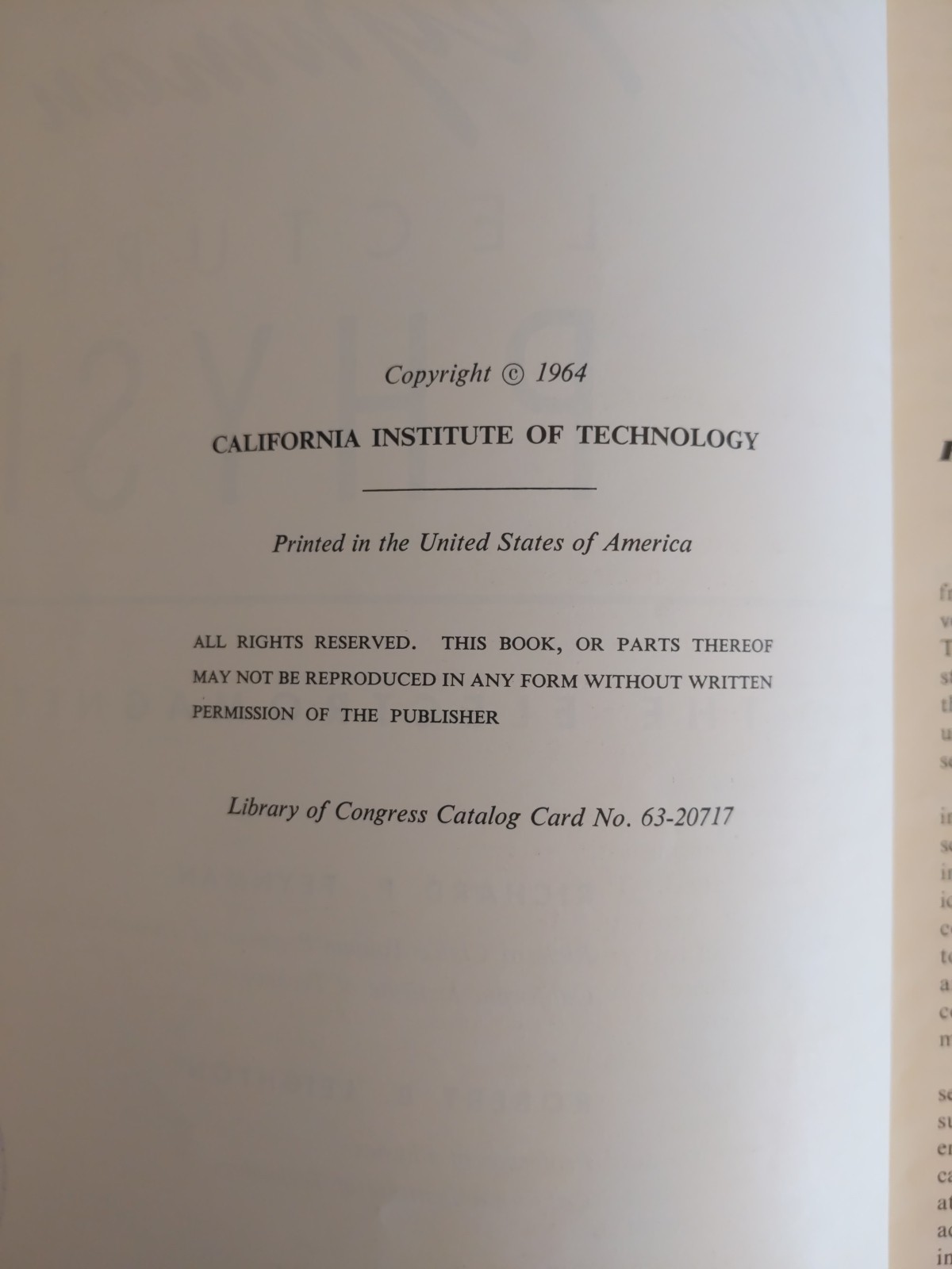 Complete Lectures on Physics RICHARD P. FEYNMAN First Edition 1st 1963,’ 64, ’65