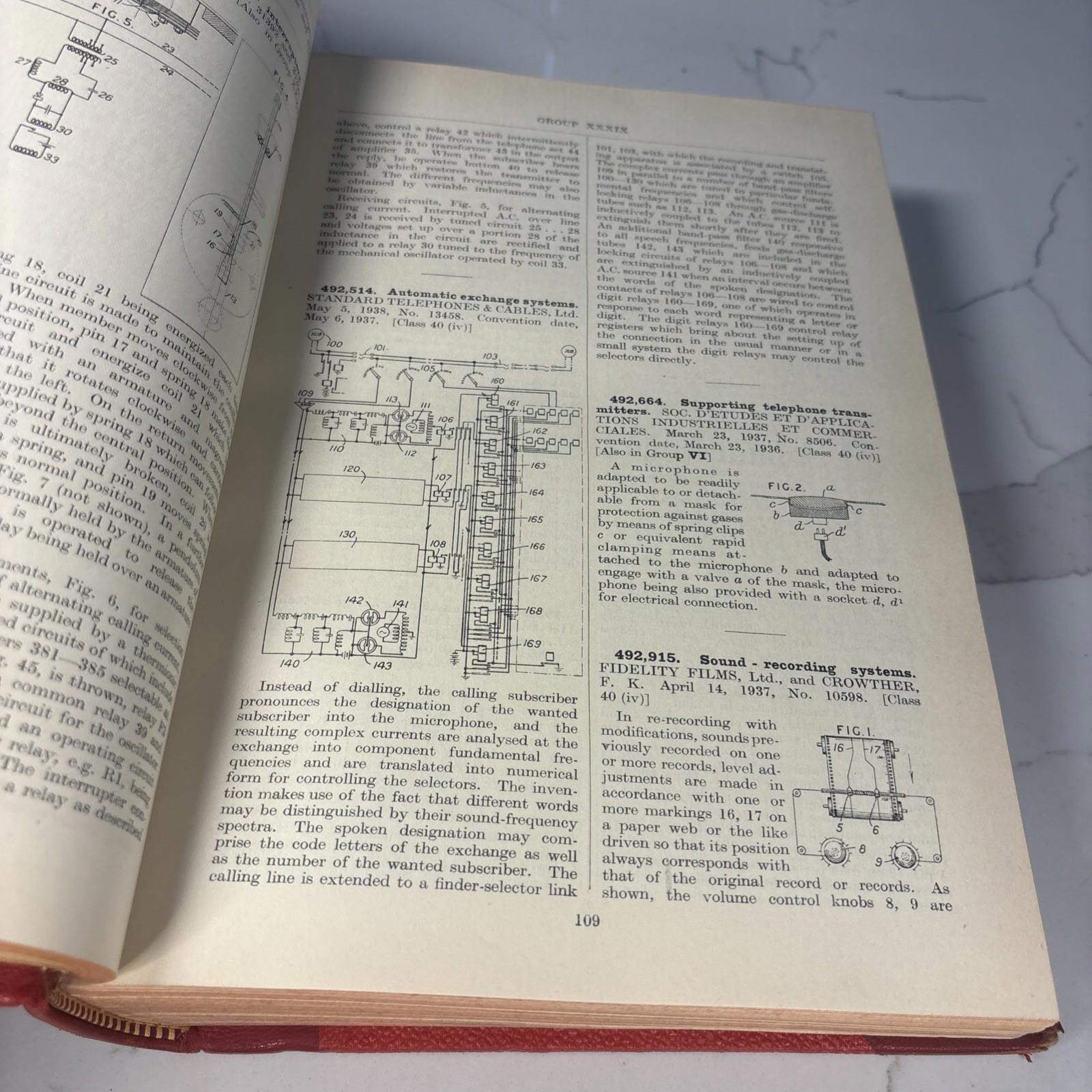 Patents for Inventions: Abridgments of Specifications 1939 Rare Vintag