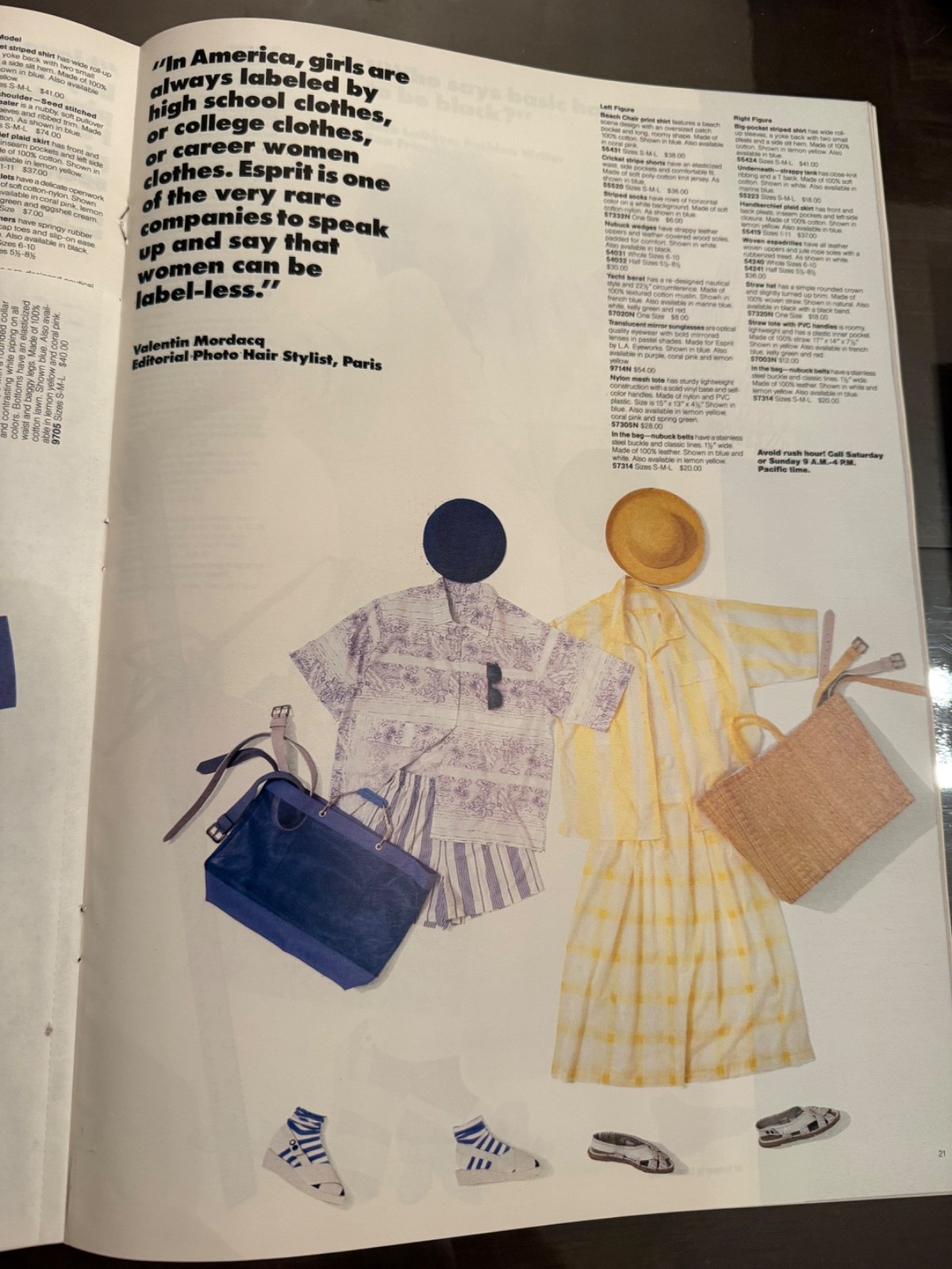 Esprit 1980s fashion catalog Spring 1985 oversize 15 x 10.5in