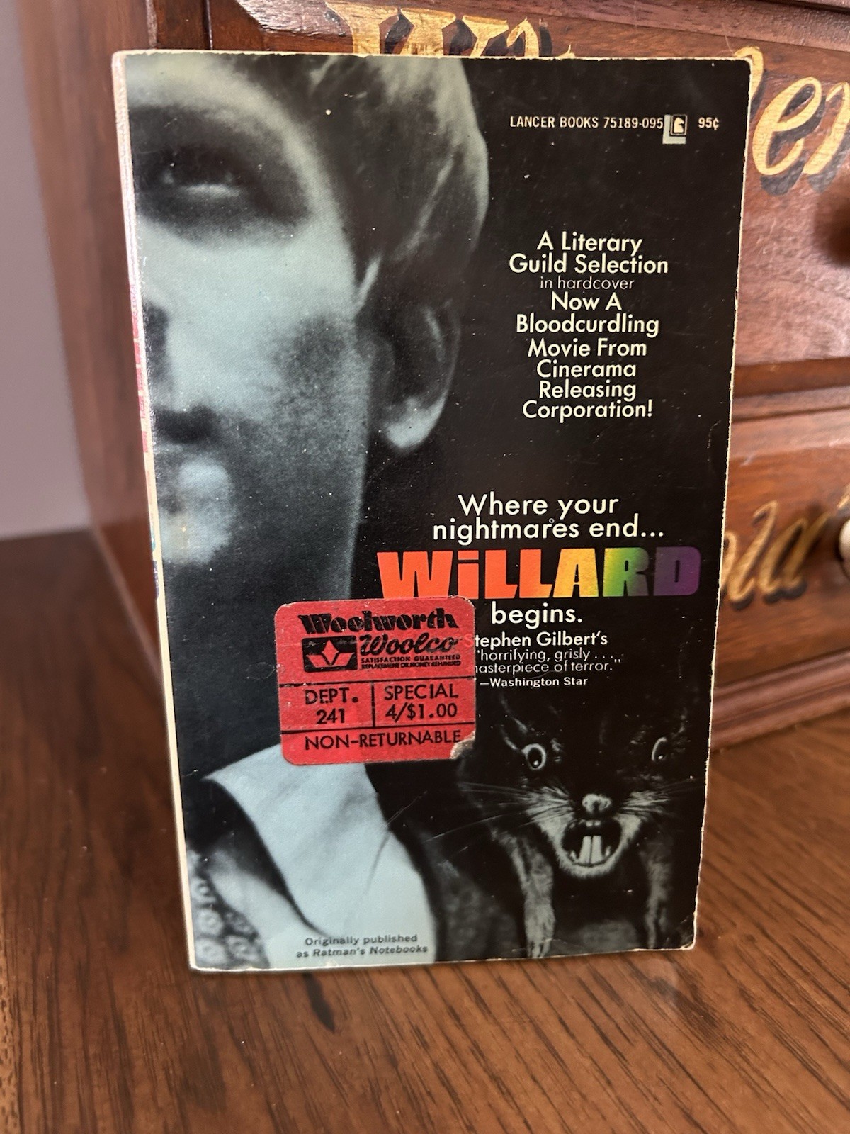 WILLARD by Stephen Gilbert PB 1st Lancer Printing (1968) Movie-Tie-In RAT Horror