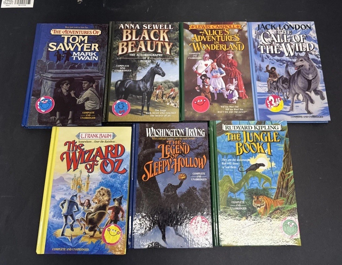 Lot 7 Abdo Illustrated Classics Hardcover Books Tom Sawyer Oz Wonderland Beauty