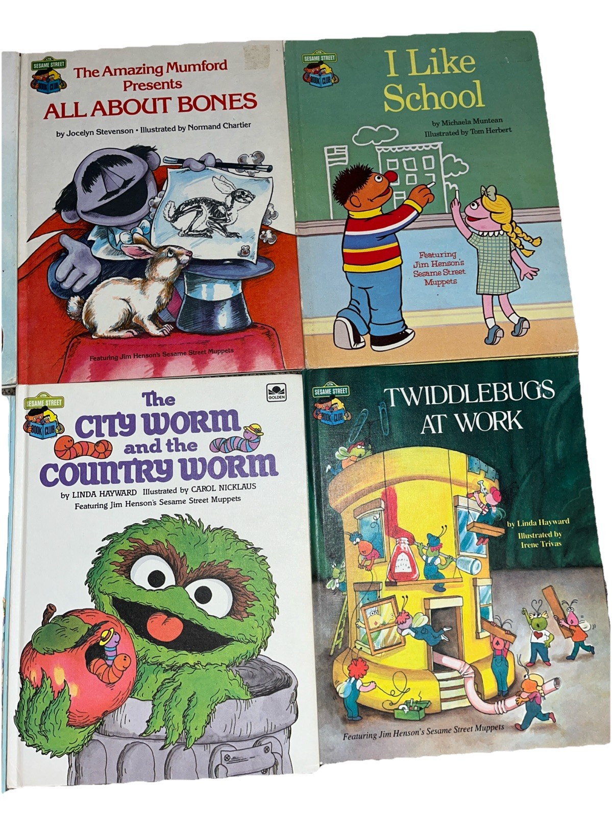 Sesame Street Book Club 80’s Vintage Lot of 8 Bert Ernie Oscar Big Bird Muppets