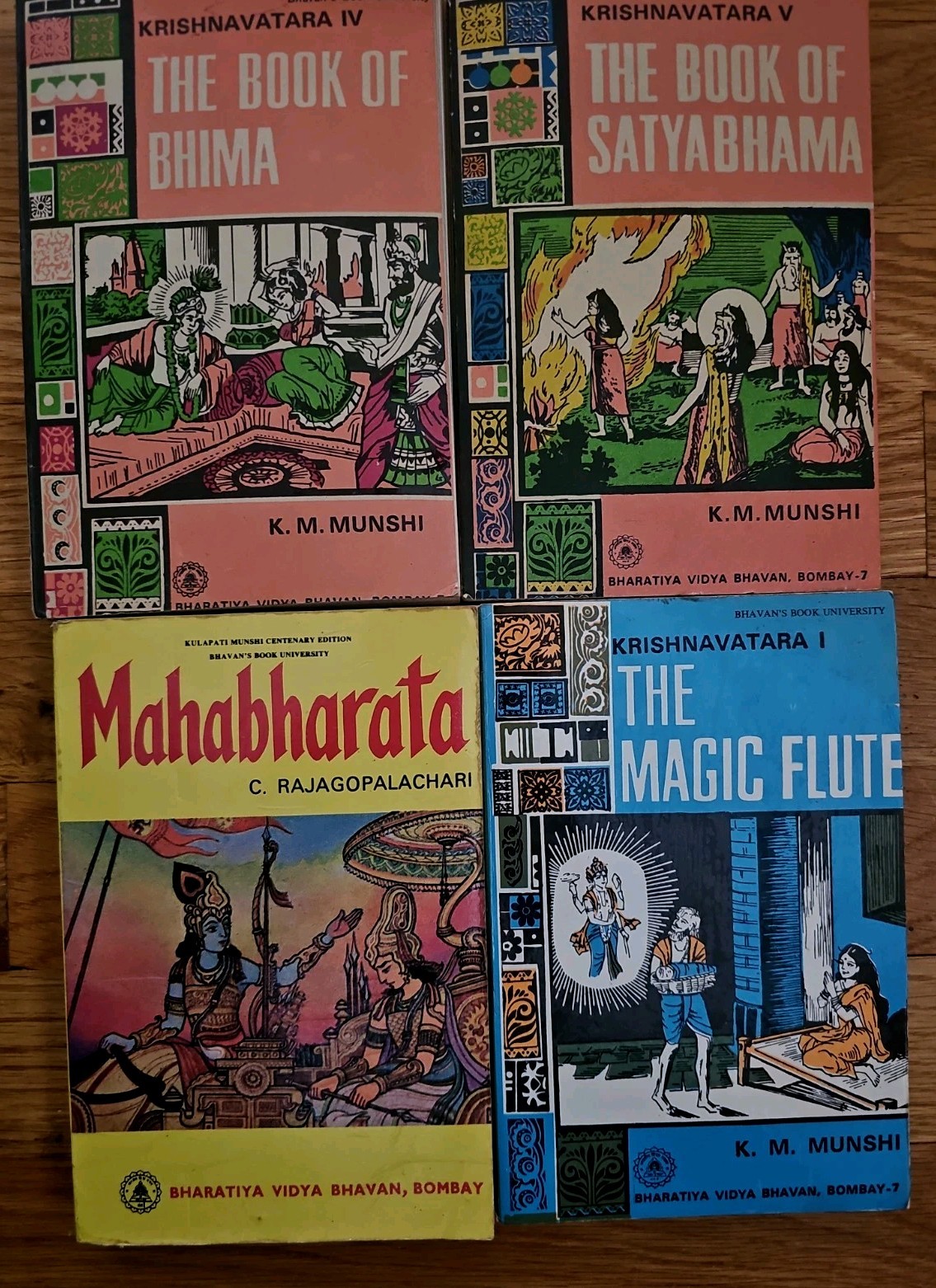 Lot of 4 Hindu Mythology Books Mahabharata Krishnavatara K M Munshi PB