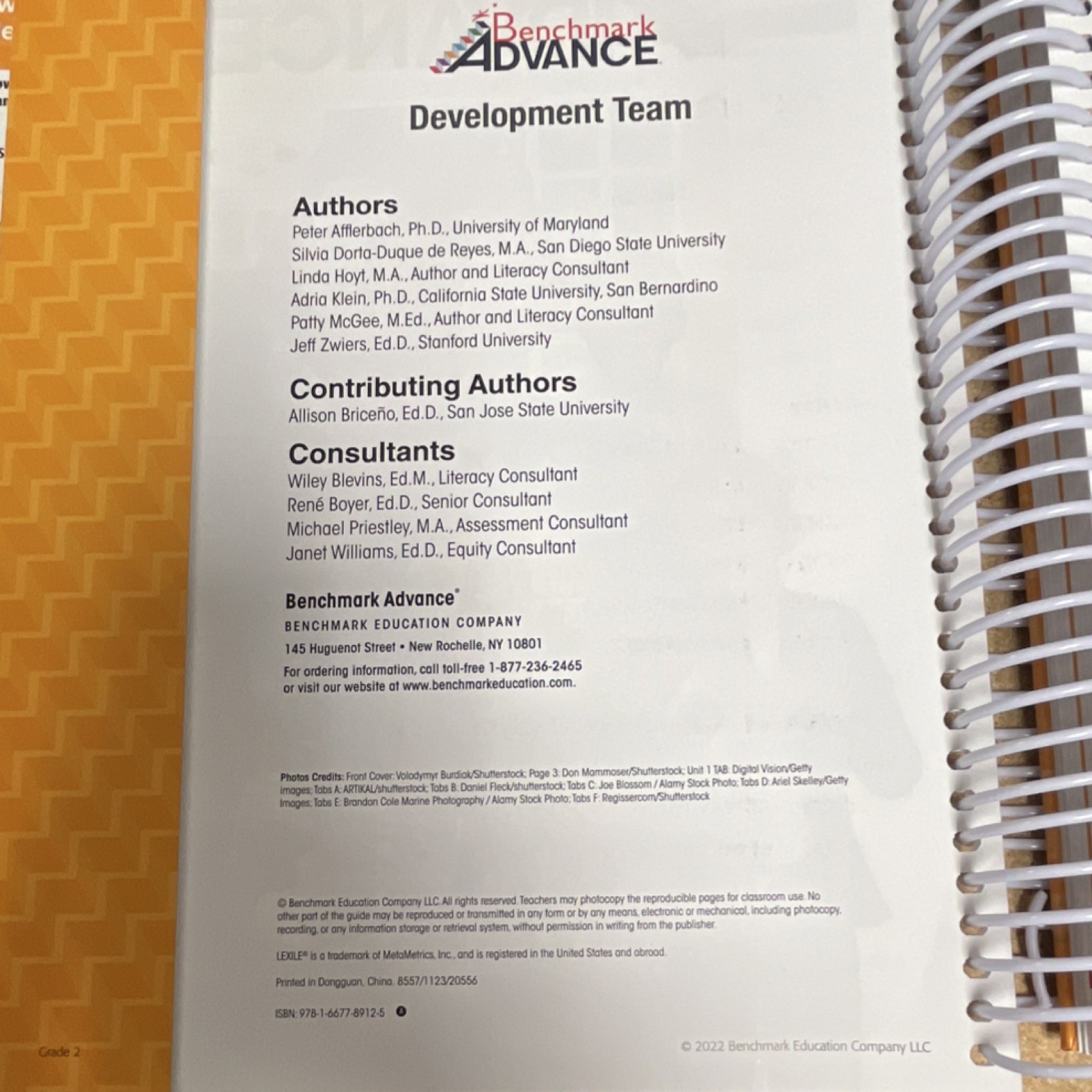 Benchmark Education Benchmark Advance Teacher’s Resource System Spiral Book 2022