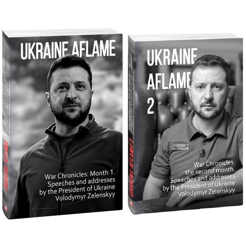 Set of 2 books: Ukraine aflame. Month 1 and 2. War Chronicles. English language