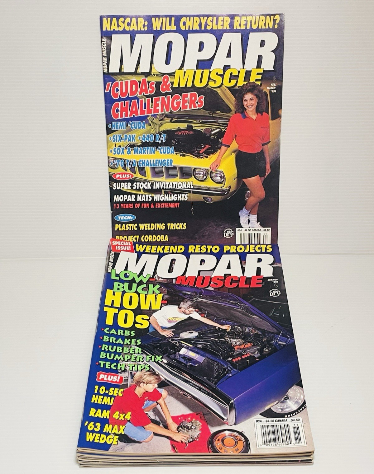 Mopar Muscle Lot of 7 magazines 1994/1995/1996 pre-owned.