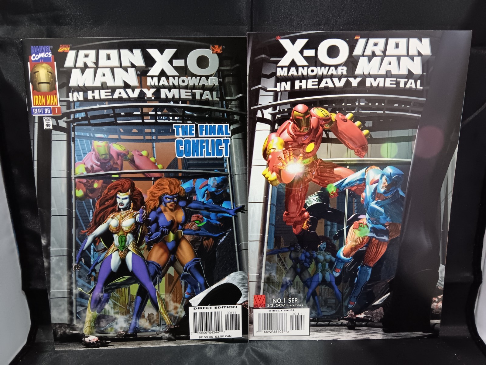 X-O Manowar Iron Man In Heavy Metal Set #1-2 Marvel Valiant game tie-in 1996