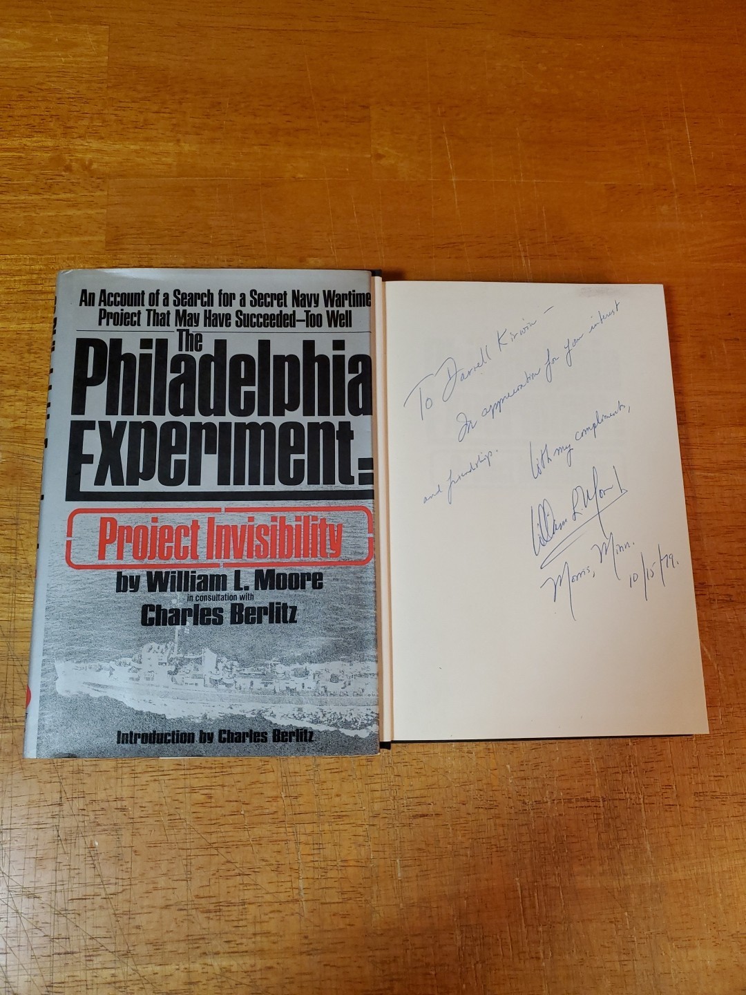 Philadelphia Experiment Signed by William L Moore 1979 Hardcover Book