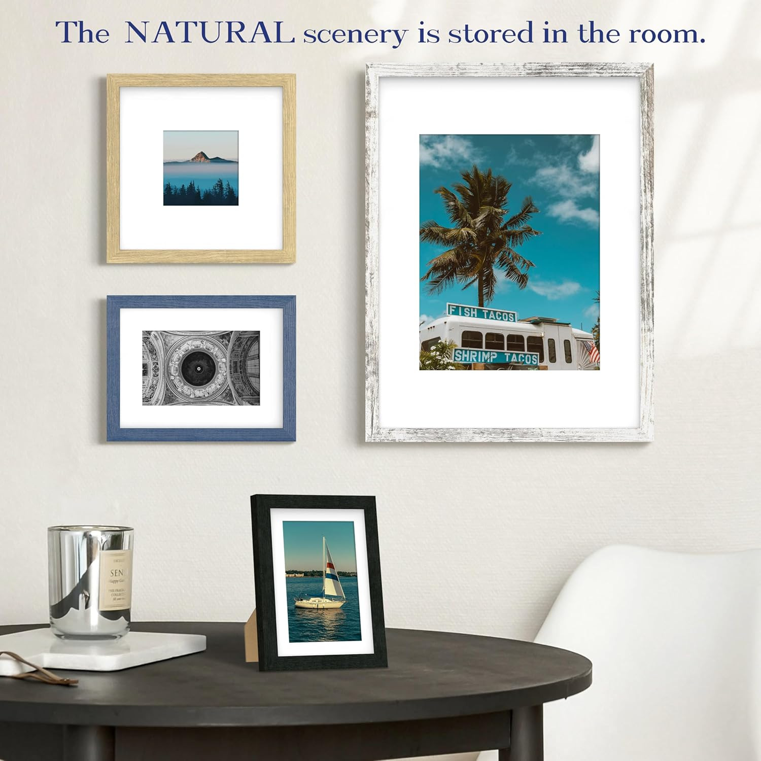 8X8 Inch Picture Frame, Oak Simple Photo Frame for Decorative Artwork, Suitable