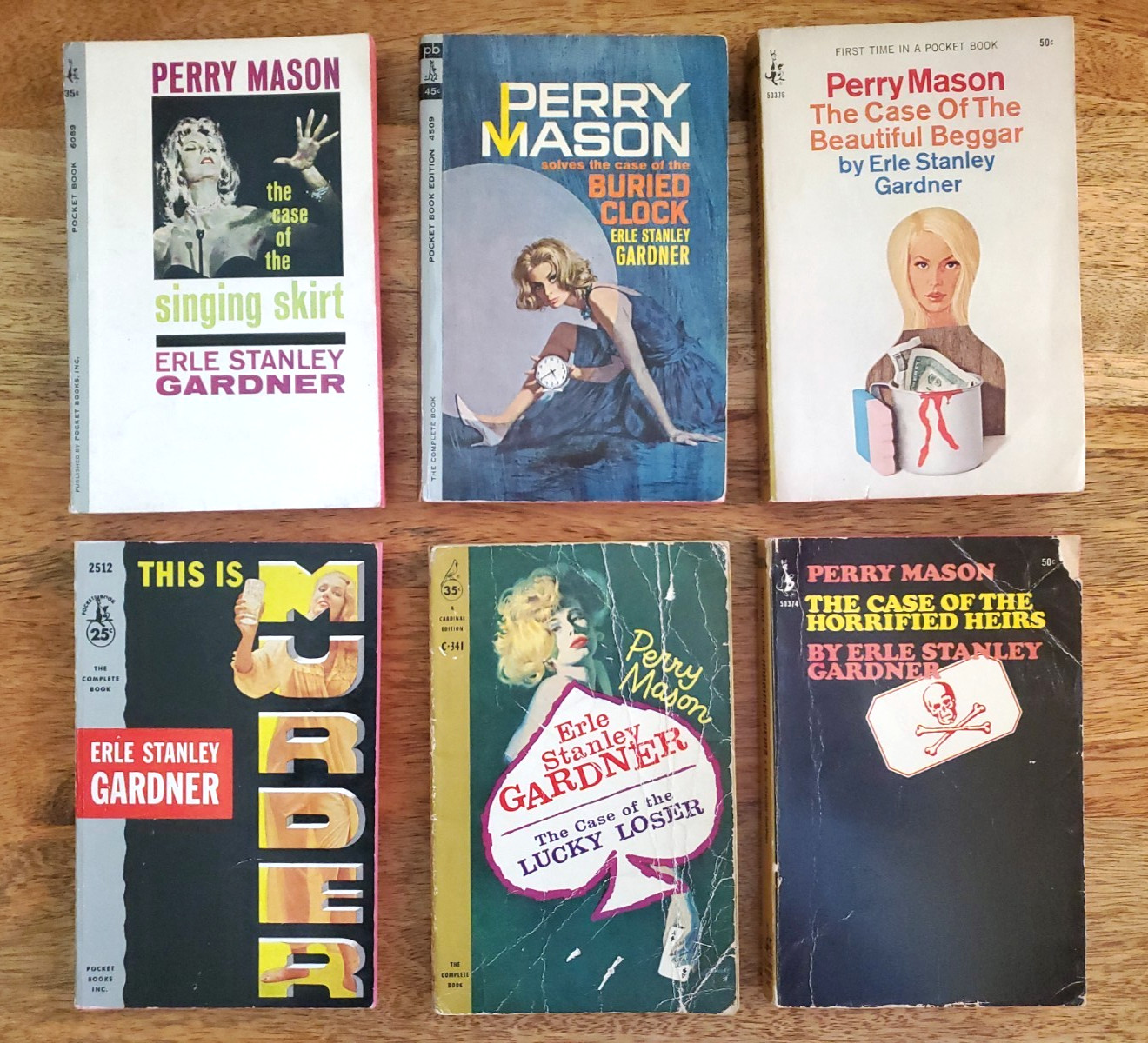 Lot of 6 Perry Mason Mystery pb Books by Erle Stanley Gardner 1960s Pocket