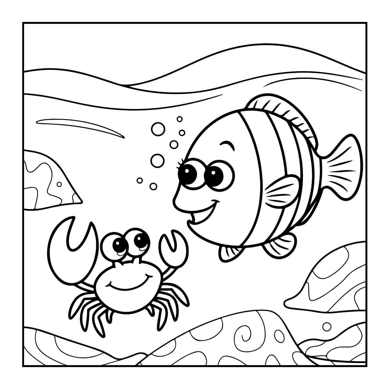 Bold fish Coloring Bookfor Kids & Adults | Cute Designs