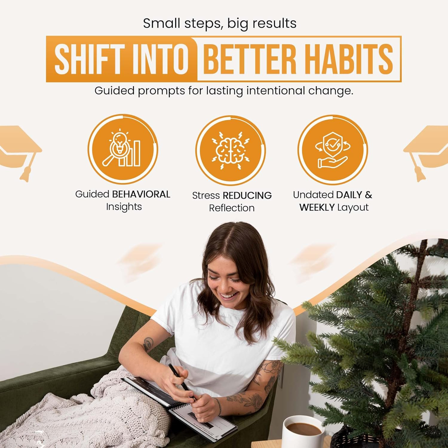 The Behavior Shift Brain Shift Journal (Habits & Goals) – 6 x 7 Inches Productiv