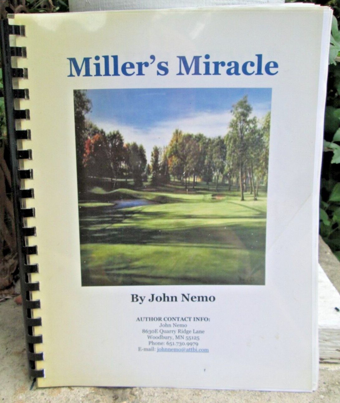 2002 Pre-Publication Draft of Miller’s Miracle by John Nemo w/ Author Contact PB