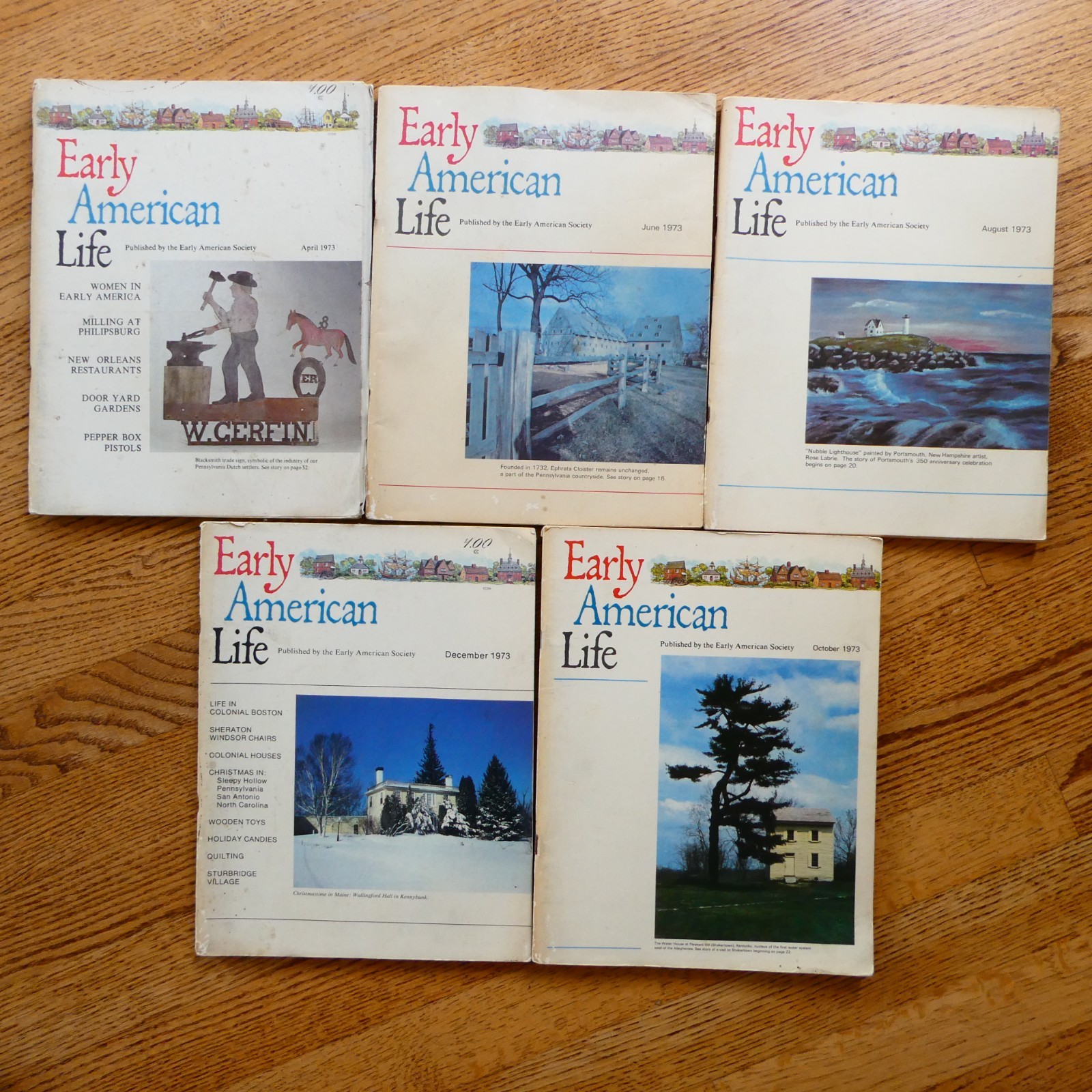 Lot of 5 Early American Life Magazines April to October 1973 Bimonthly Vintage