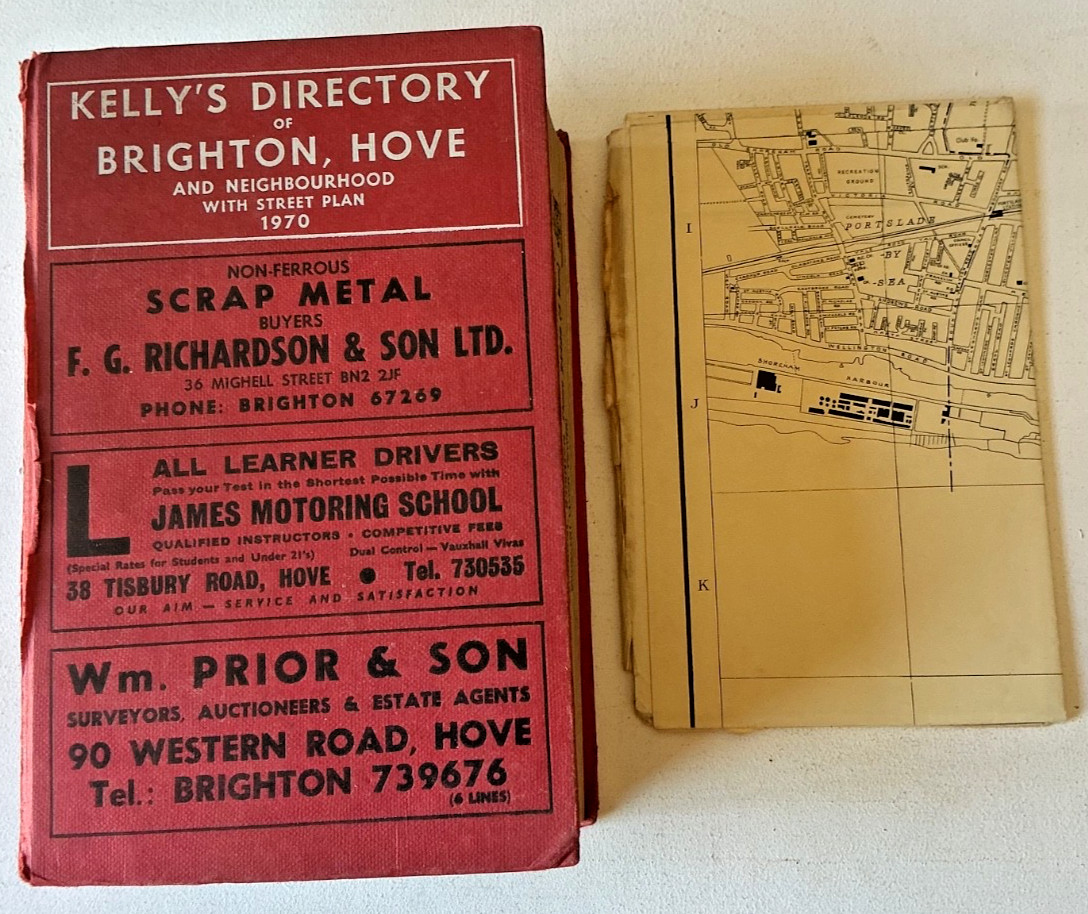 Kellys Directory Of Brighton Hove 1970 Hardcover Vintage Street Trade Business