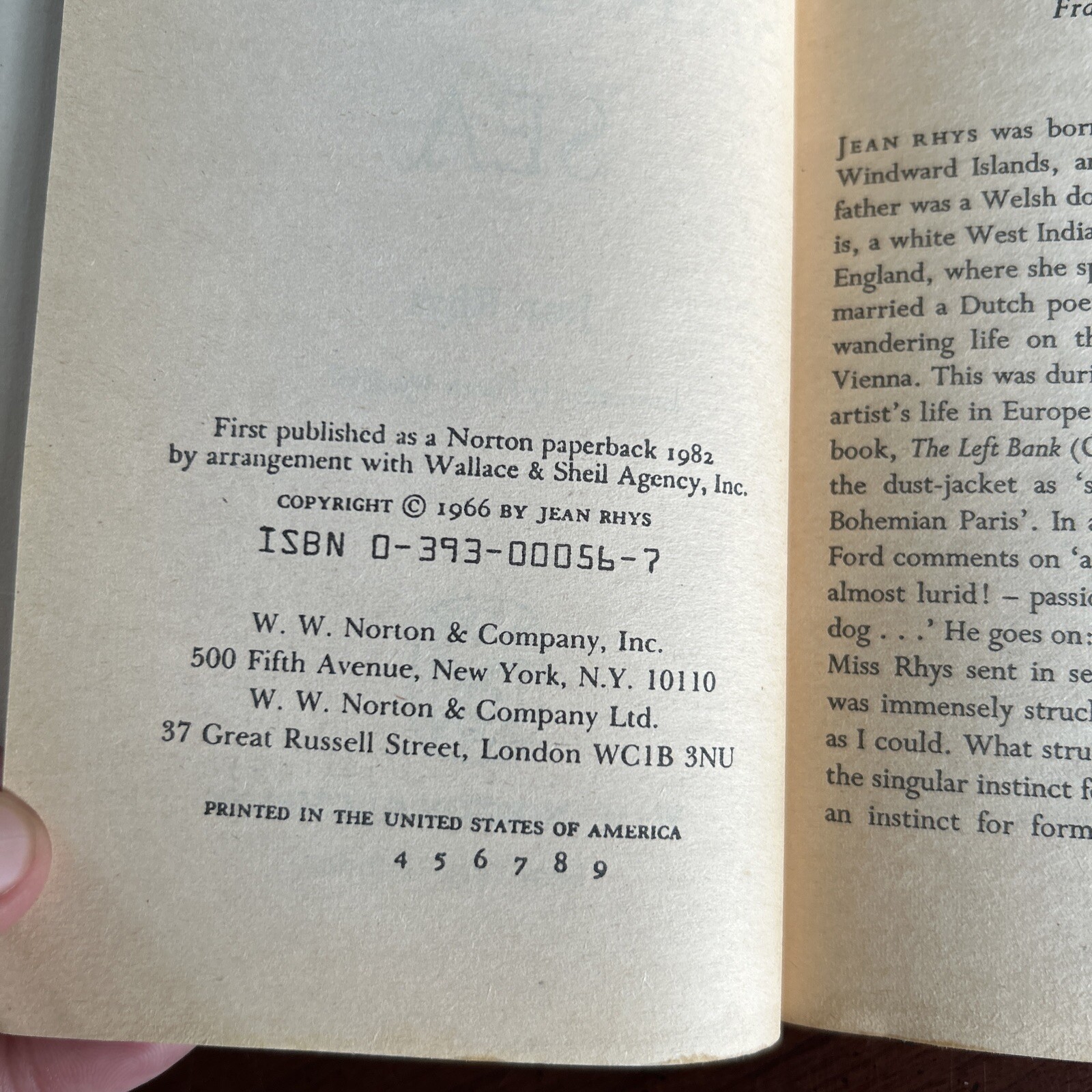 Wide Sargasso Sea by Jean Rhys (1966, Trade Paperback 1st edition )