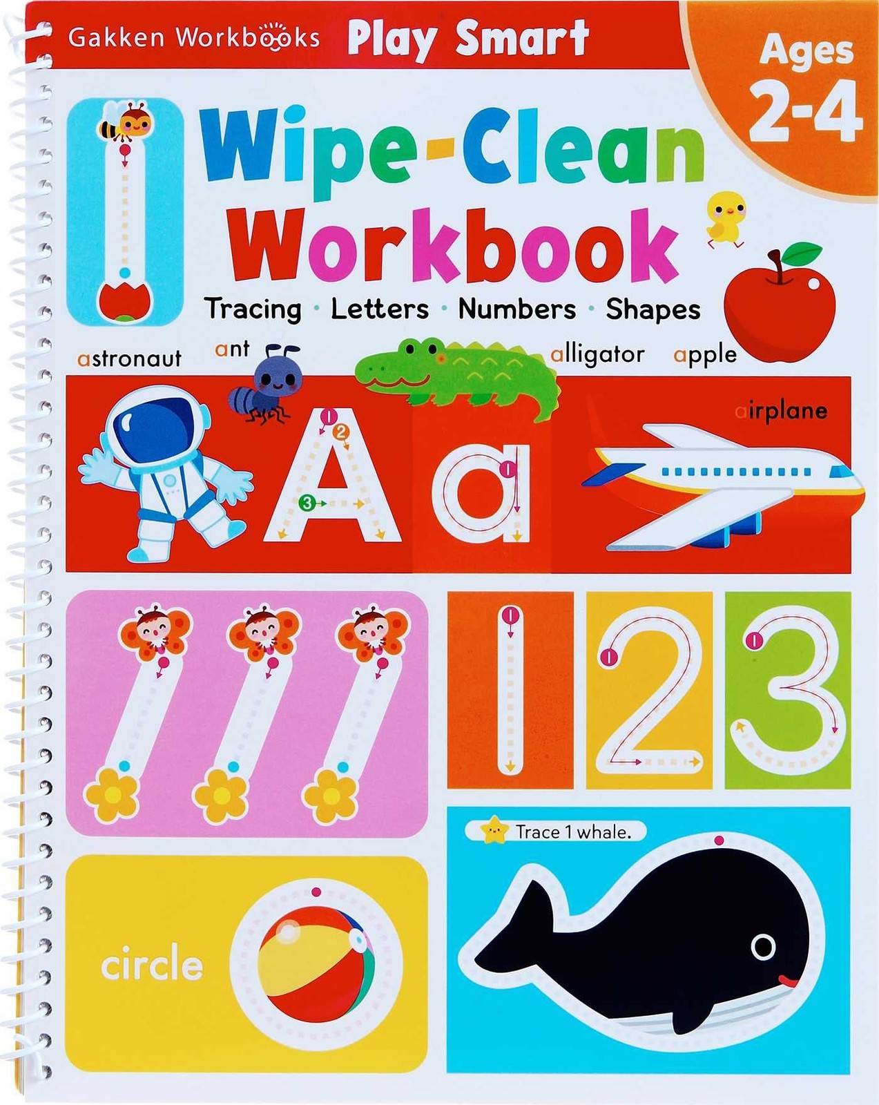 ABIS Wipe Clean Workbook for Kids 80 Pages Trace Letters Numbers Shapes Activ…