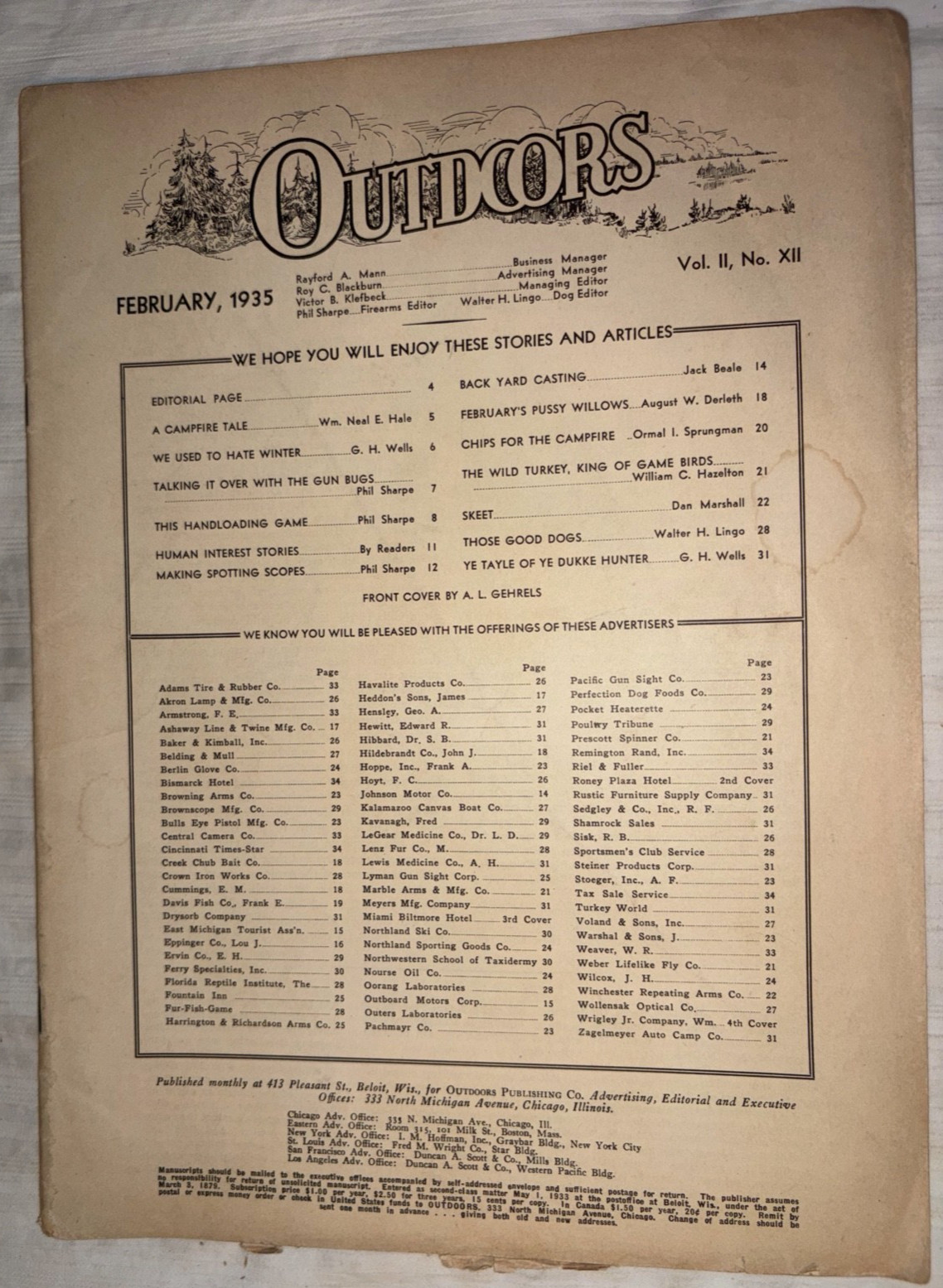 Vintage Outdoors Magazine – February 1935 – 34 Pages