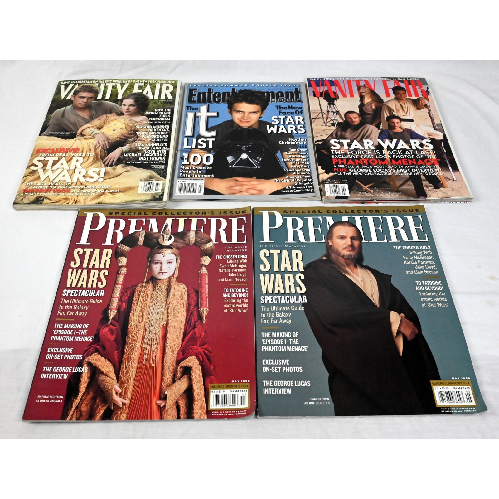 Lot of 5 Star Wars Themed Magazines PREMIERE Entertainment Vanity Fair