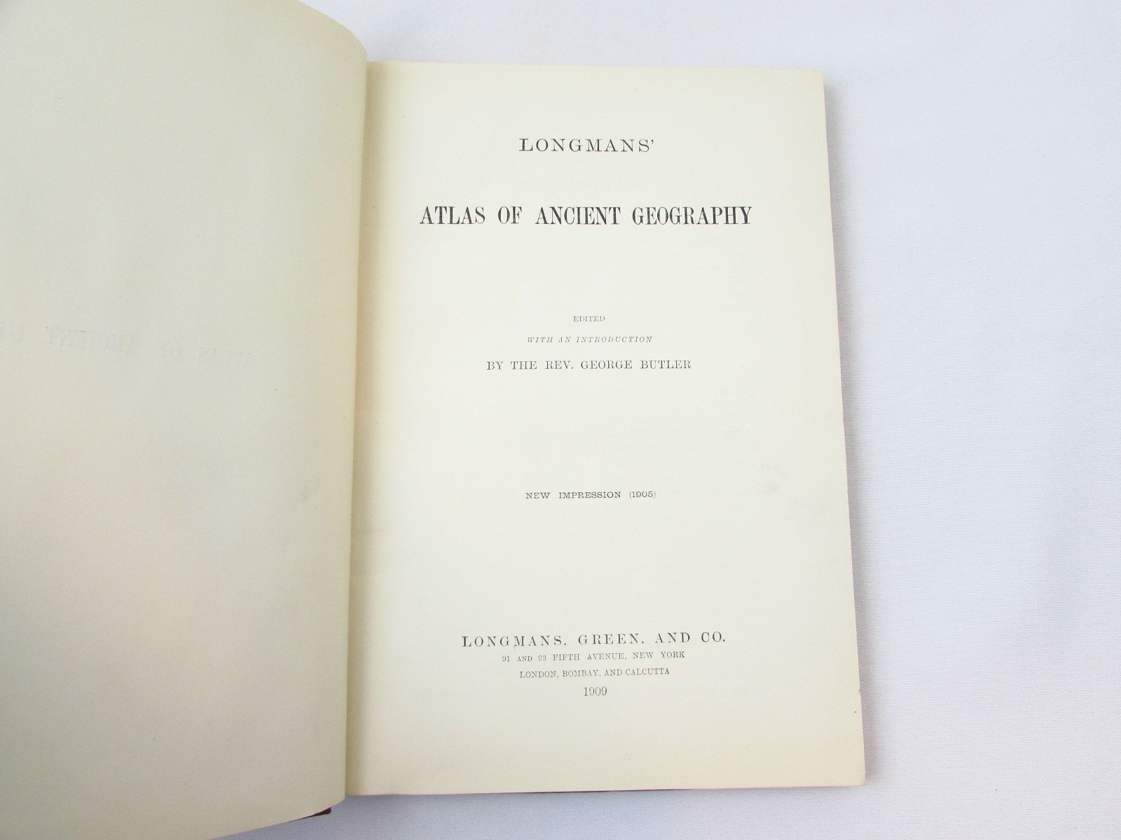 Longman’s Atlas of Ancient Geography George Butler 1905/1909 HC Maps