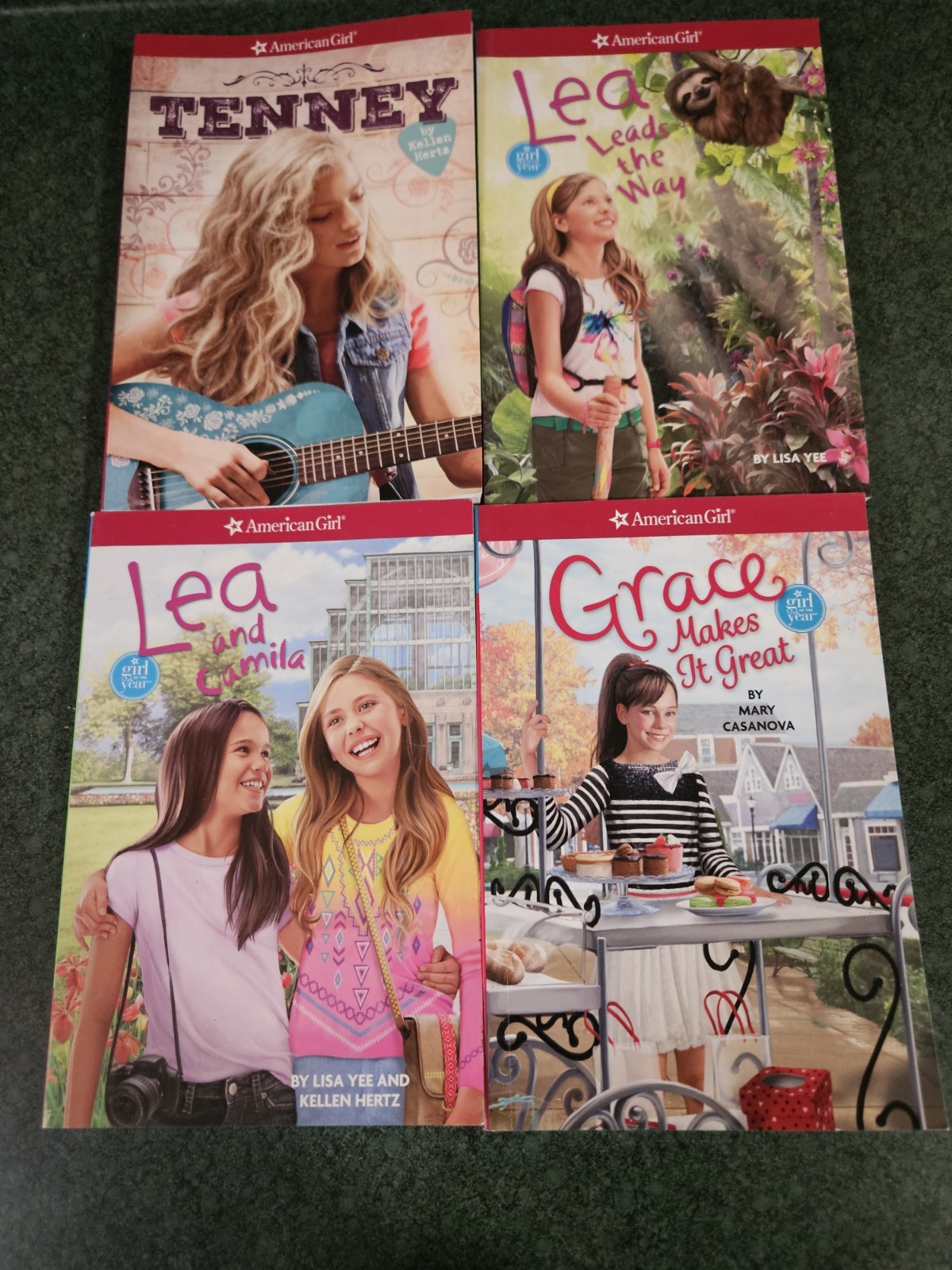 4 American Girl Dolls Books Tenney Lea and Grace assorted lot as shown
