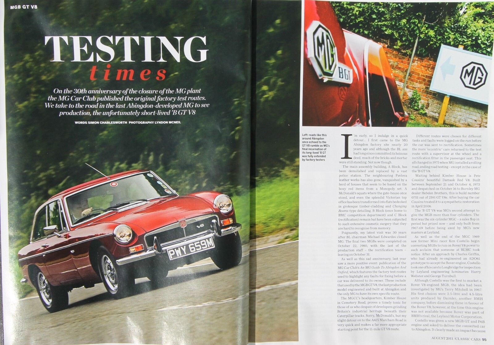 CC 2011 extracted article: 1973 MG MGB GT V8, 30th anniversary MG plant closure