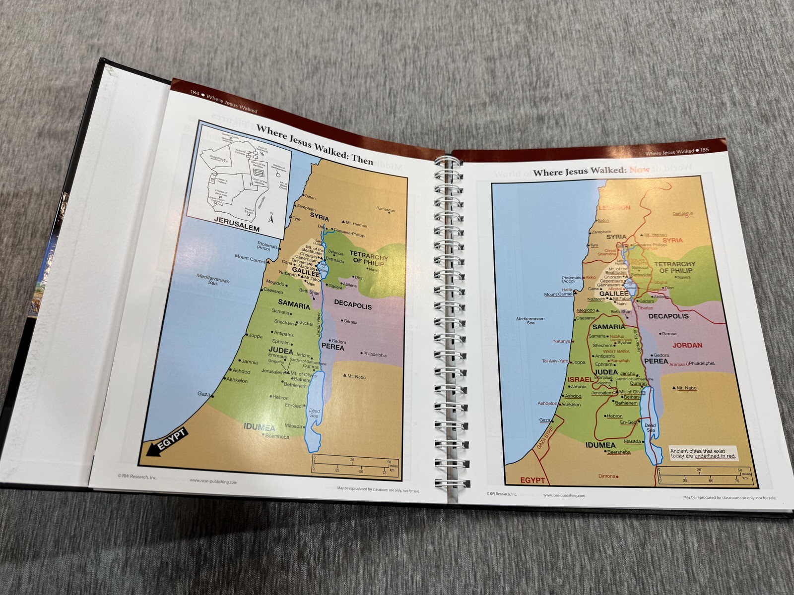 Rose Book Of Bible Charts Maps & Time Lines Rose Publishing Black HC Spiral