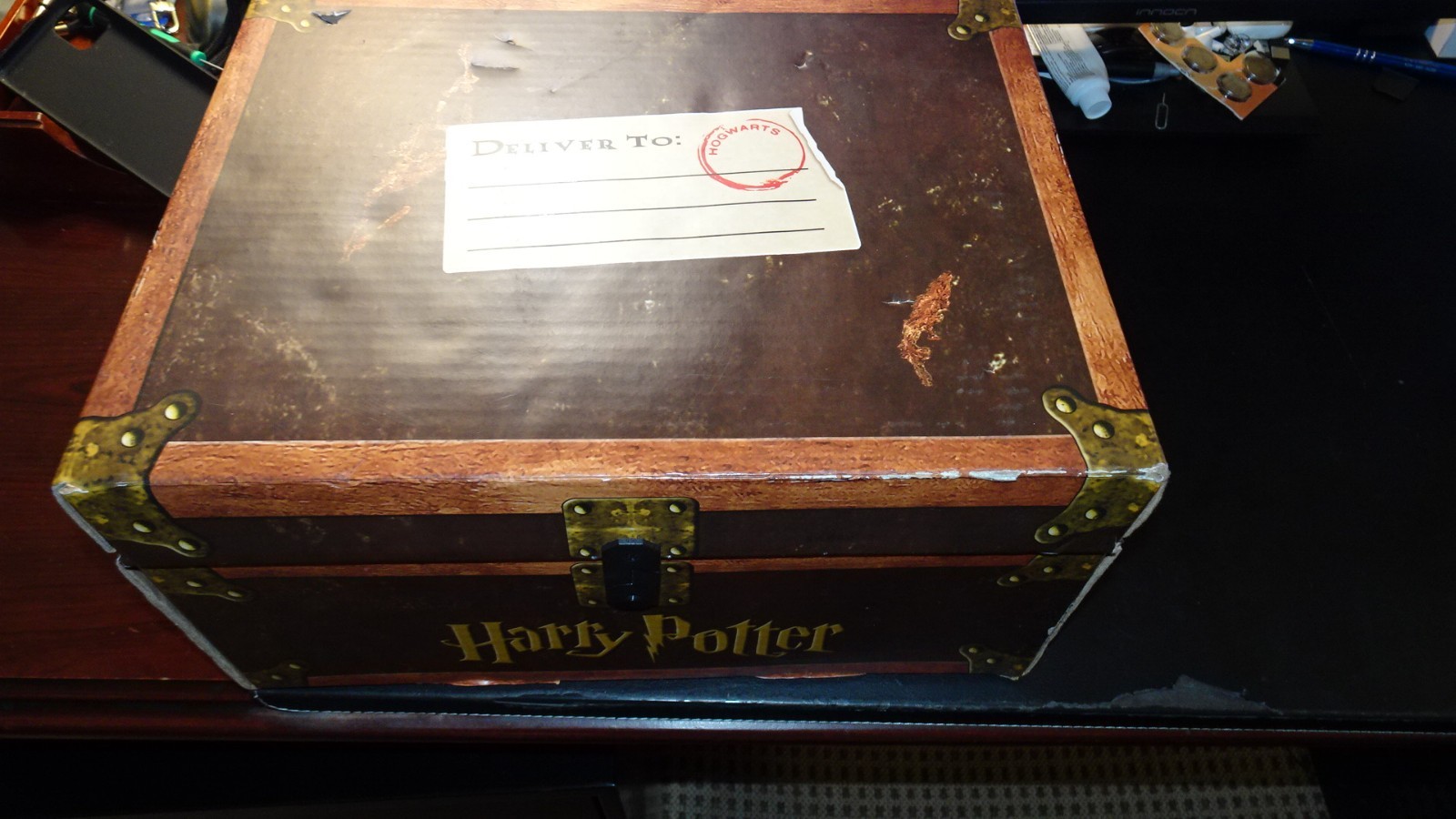 Harry Potter Hardcover Book Set 2–7 w Hogwarts Trunk Box J.K. Rowling Scholastic