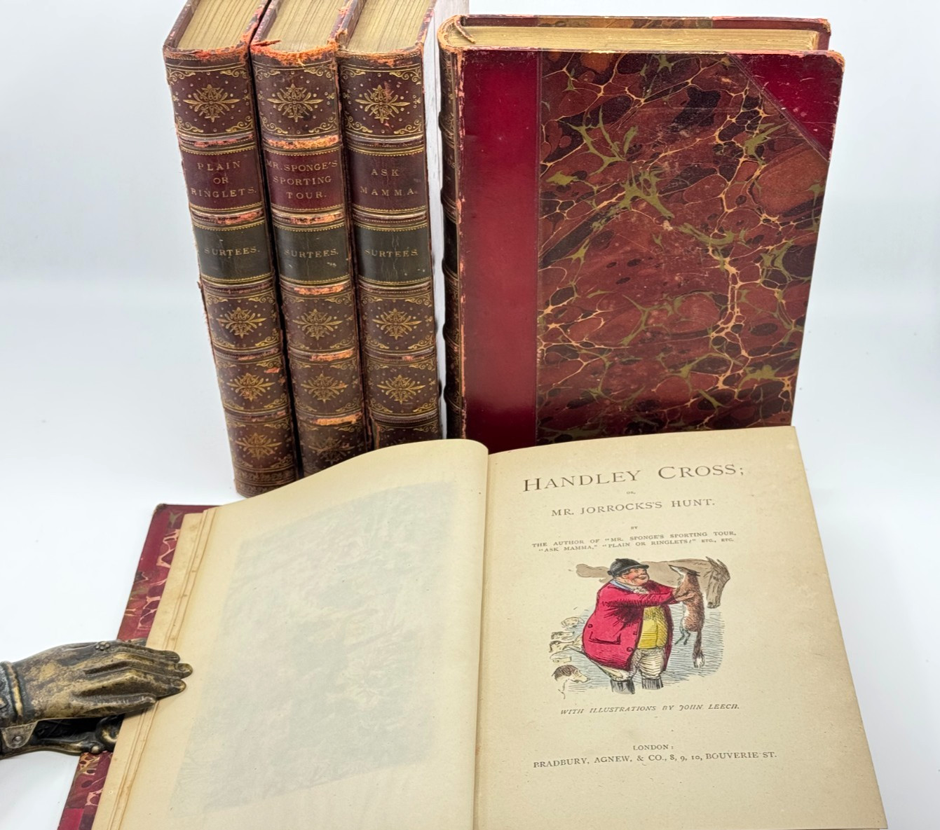 Surtees 5 Vol Set w/ Hand-Colored Plates Bradbury Agnew Leech Illustrations