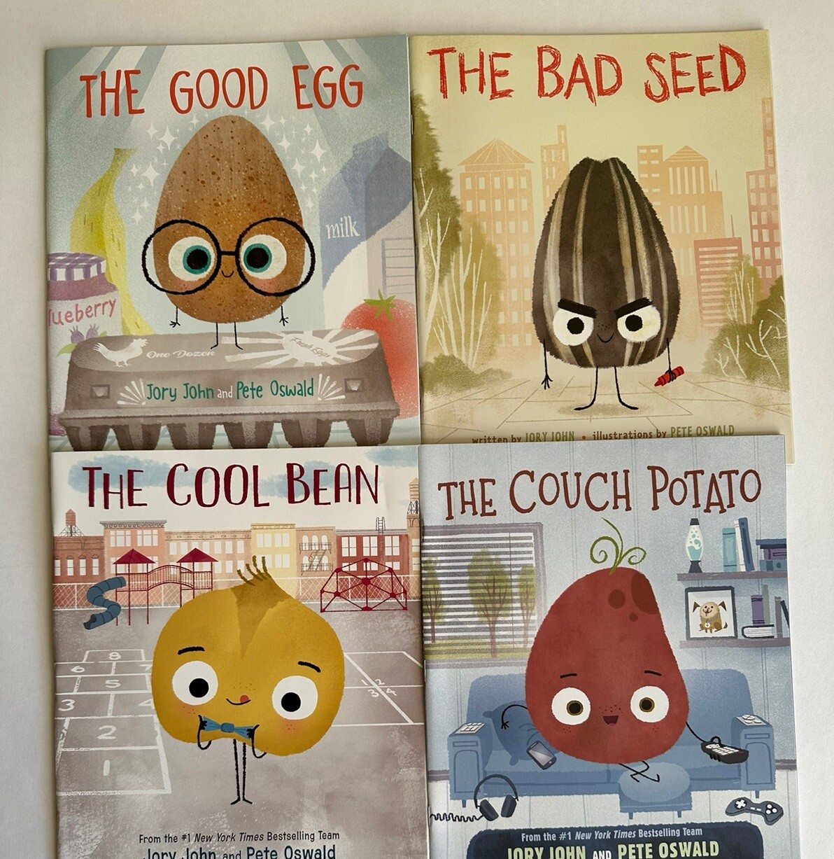 Jory John Good Egg-Bad Seed-Cool Bean-Couch Potato Children’s Books Lot