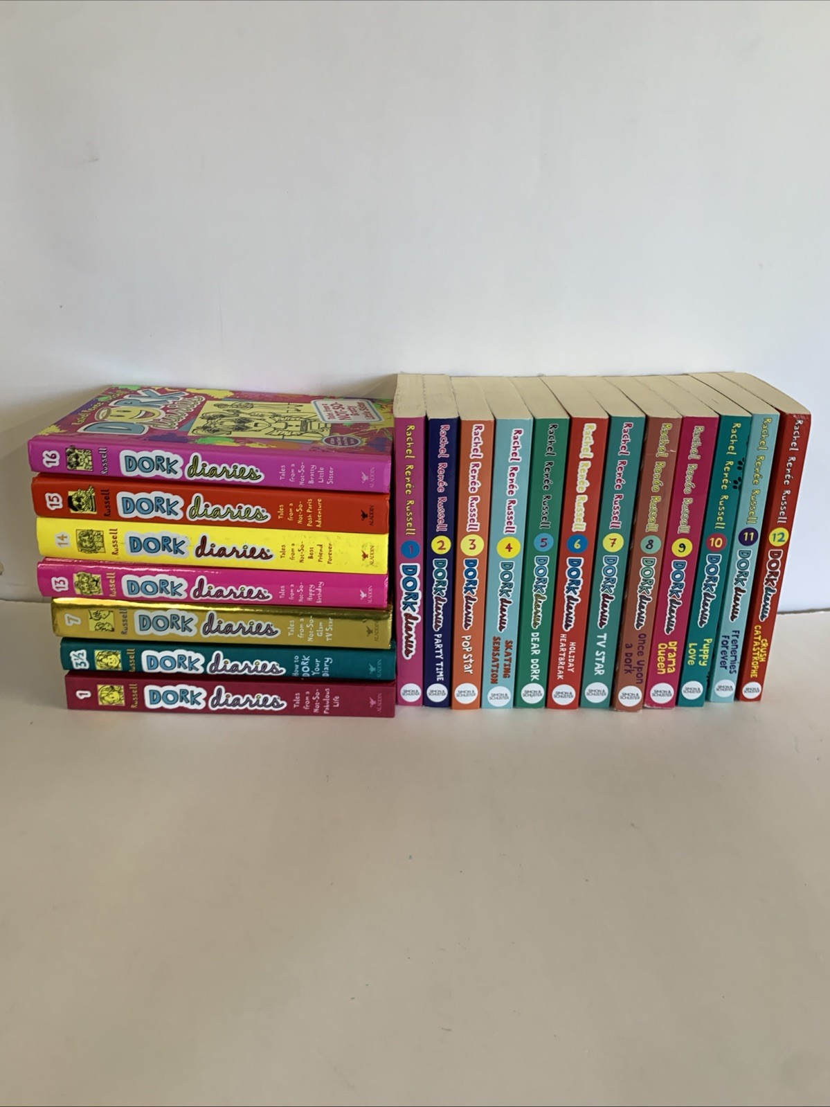 Lot Of 19 DORK diaries- 12 Paper Backs And 7 Hardcover