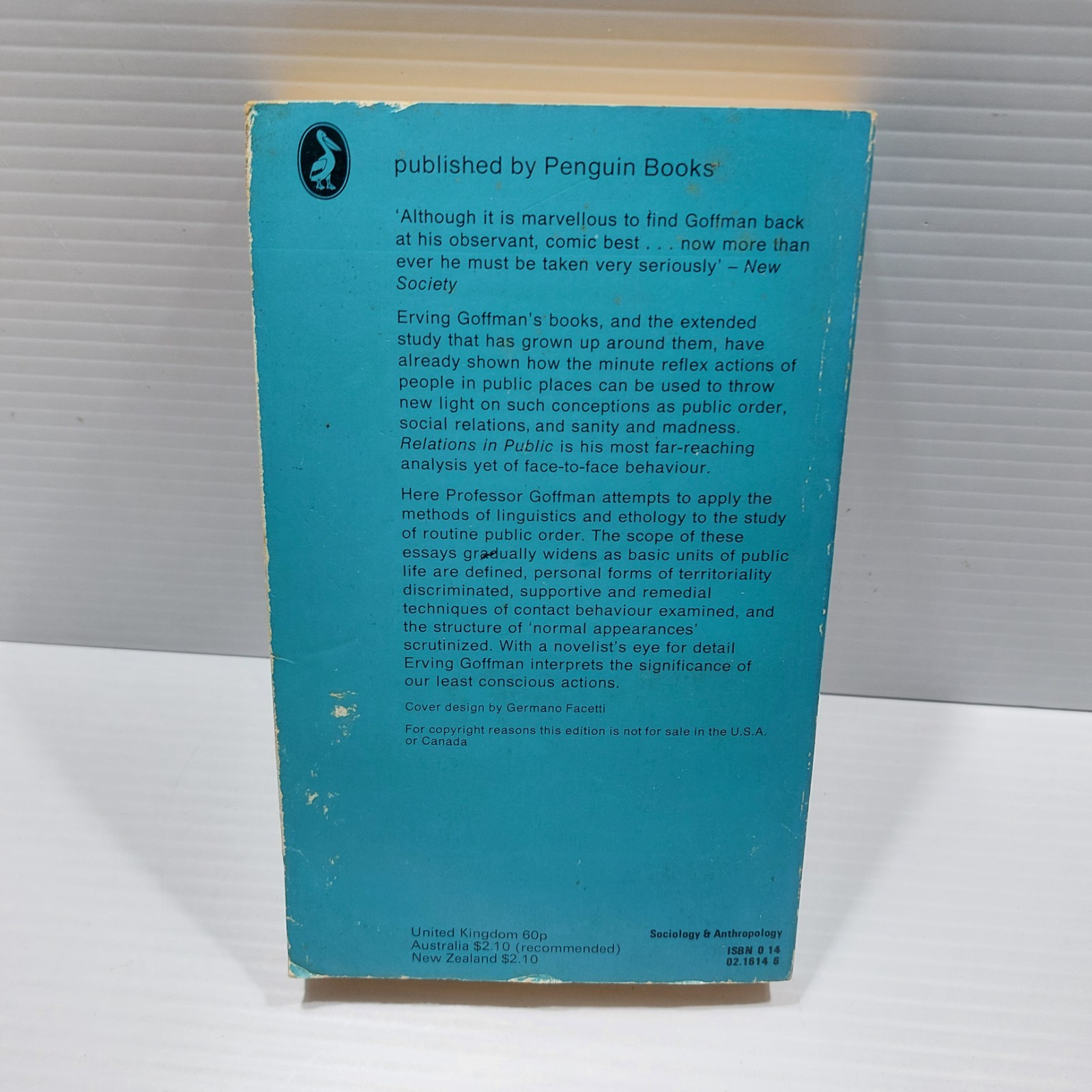 Erving Goffman Book Lot Bundle x 3 Presentation of Self Stigma Pelican paperback
