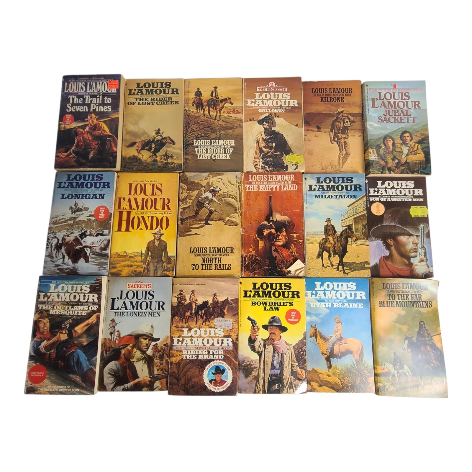 18 Piece Lot Of Louis L’amour Western Trade Paperback Books Titles As Shown