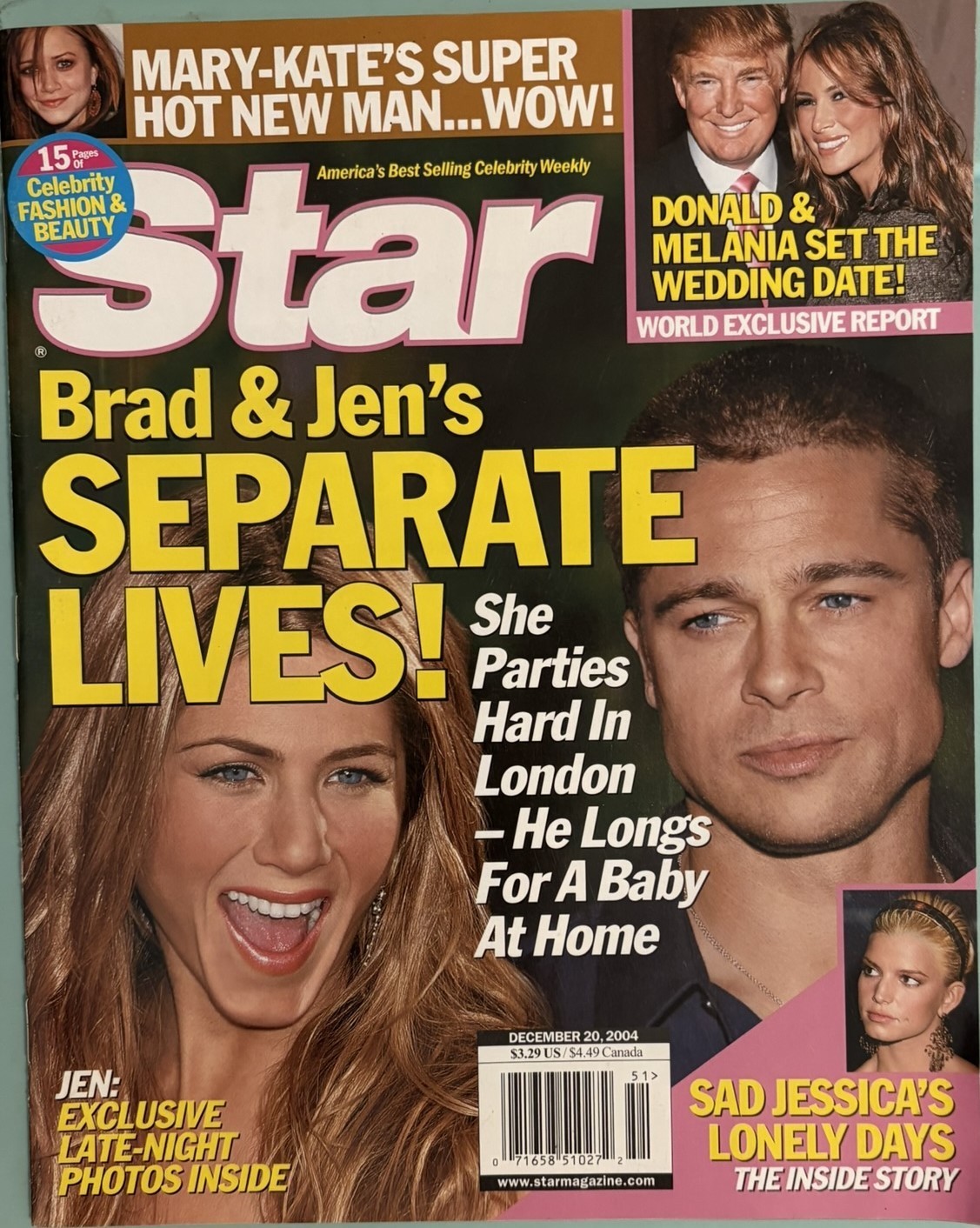 Star Magazine – December 20, 2004 – Brad Pitt & Jennifer Aniston “Separate Lives