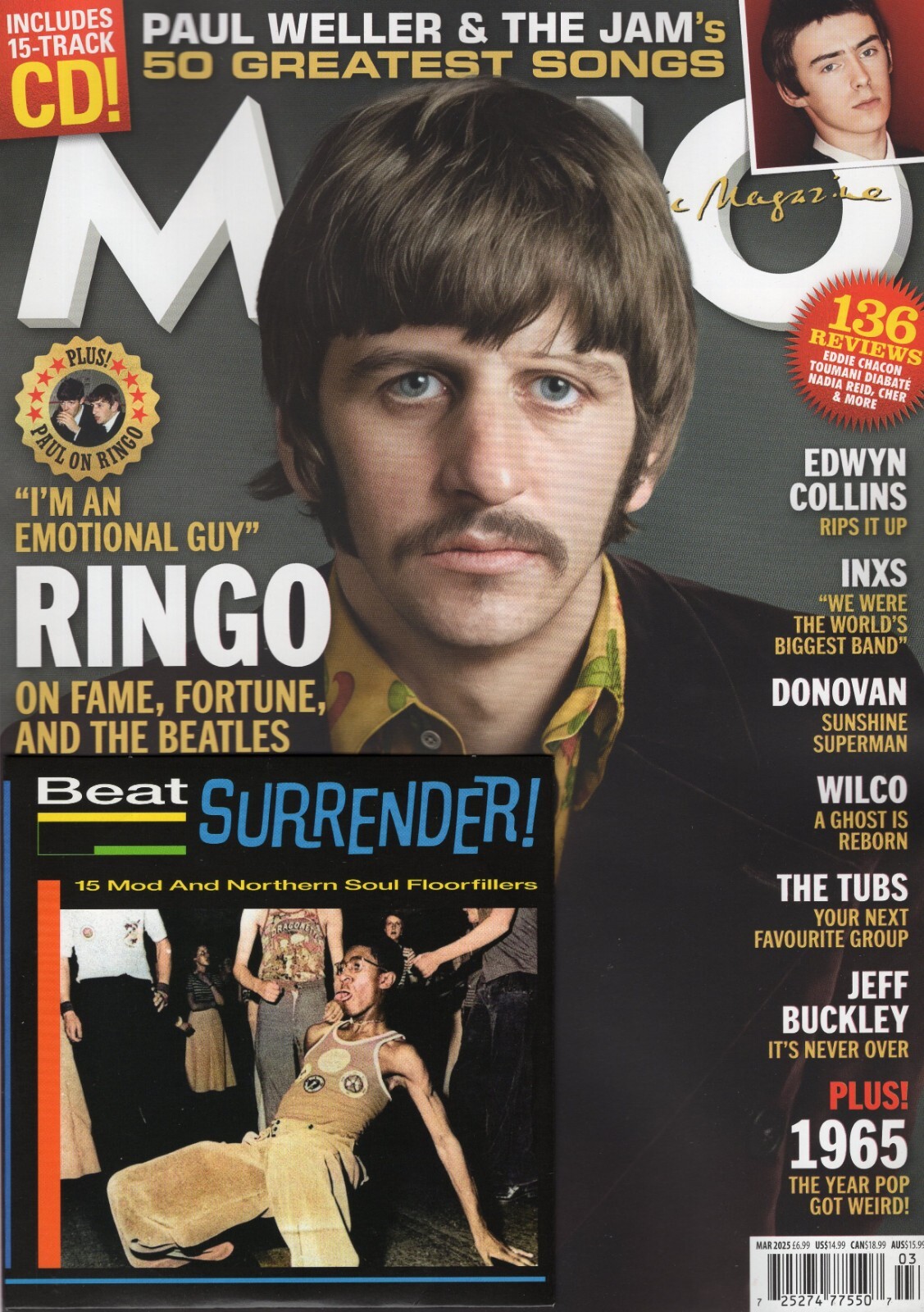 Mojo Magazine Issue 376 (March 2025) Ringo Starr/Paul Weller (w/cover-mount CD)