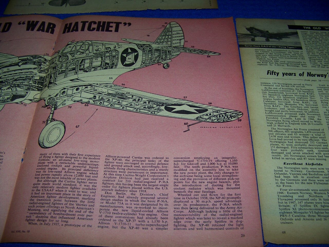 CURTISS TOMAHAWK IIA…4-VIEWS/CUTAWAY/CROSS SECTIONS (992DD)