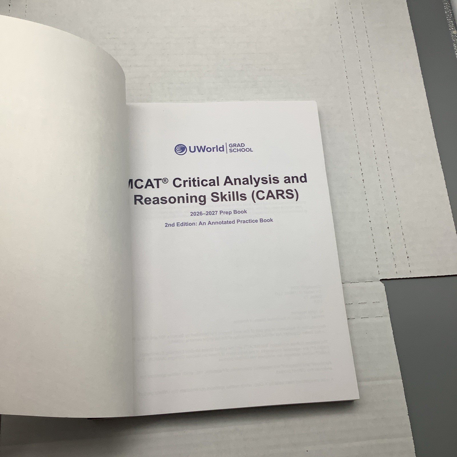 UWorld (GRAD SCHOOL) – MCAT Prep Book – 2nd Edition 2026-2027 – Paperback – GOOD