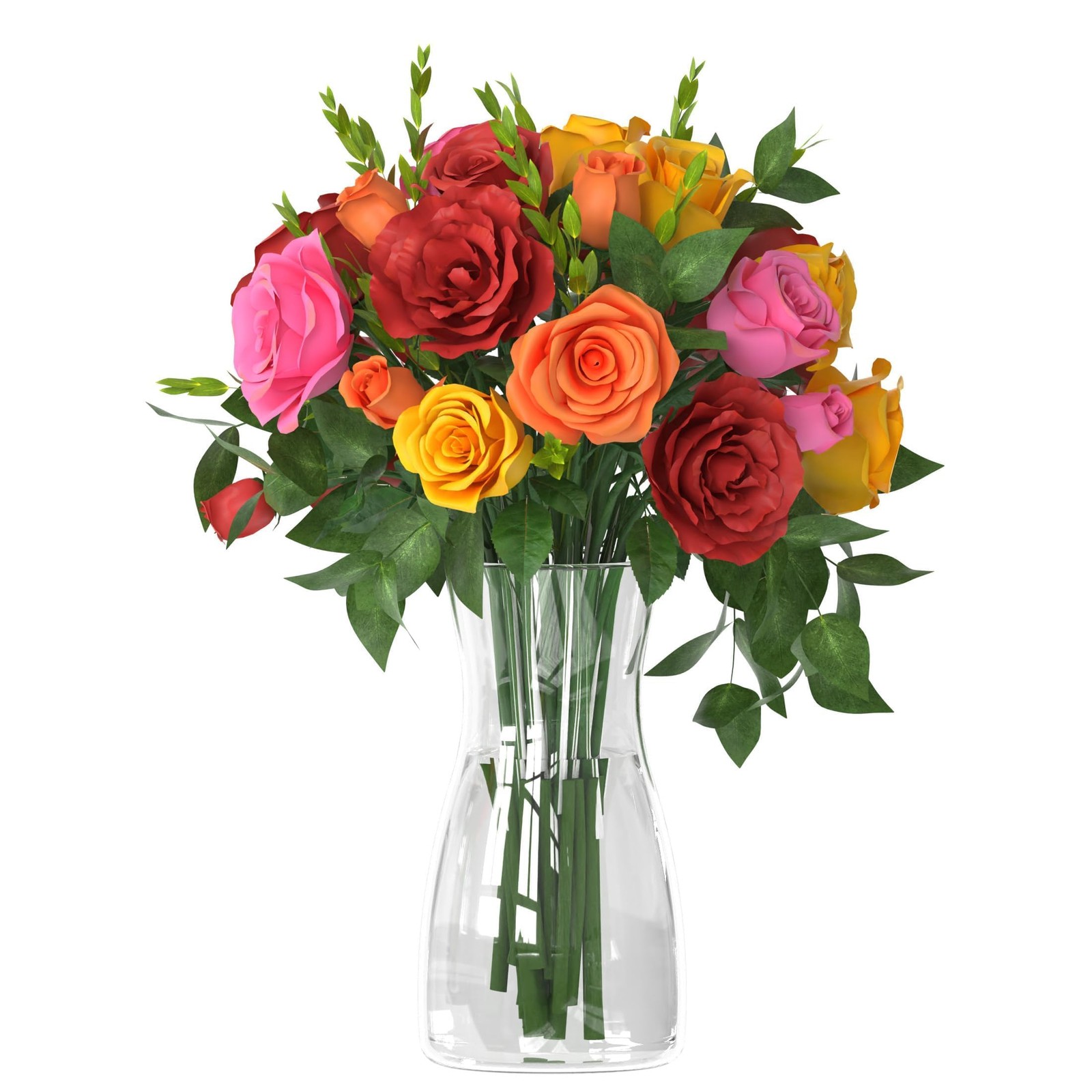 Der Rose 8 inch Clear Glass Flower Vases for Bouquet 8inch,