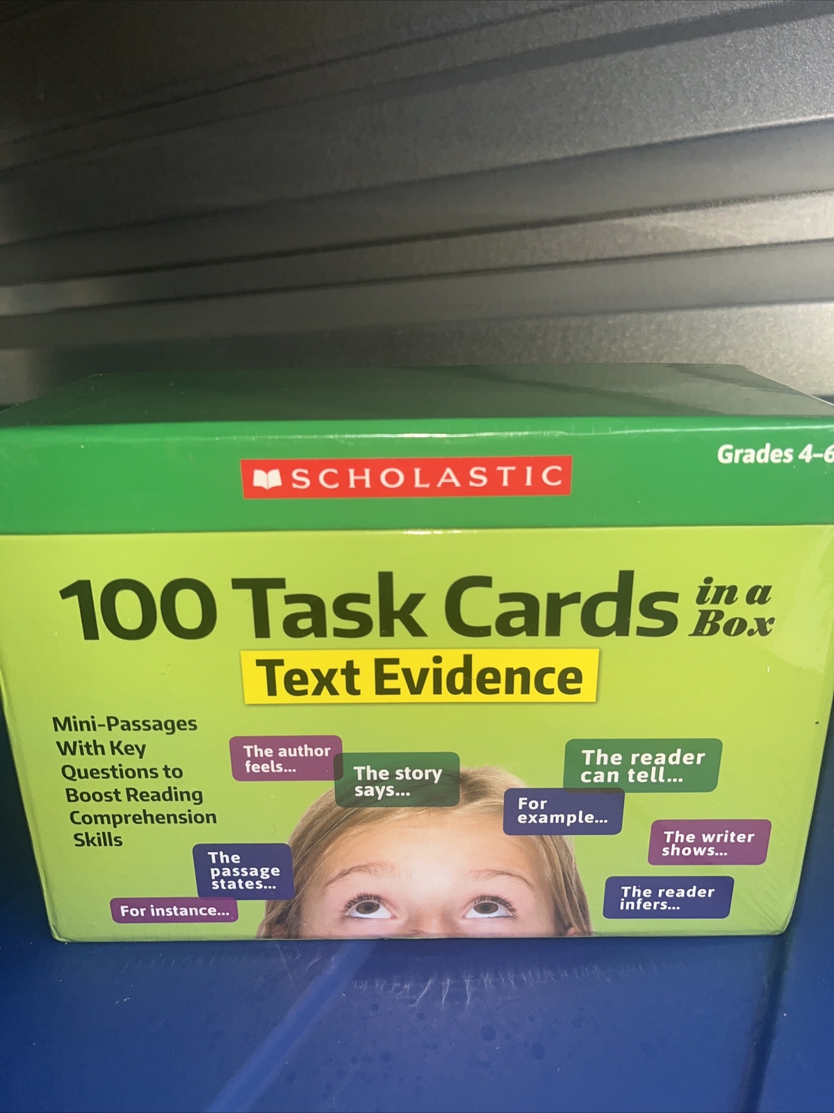 100 Task Cards in a Box: Text Evidence by Scholastic (2019, Box or Slipcased)