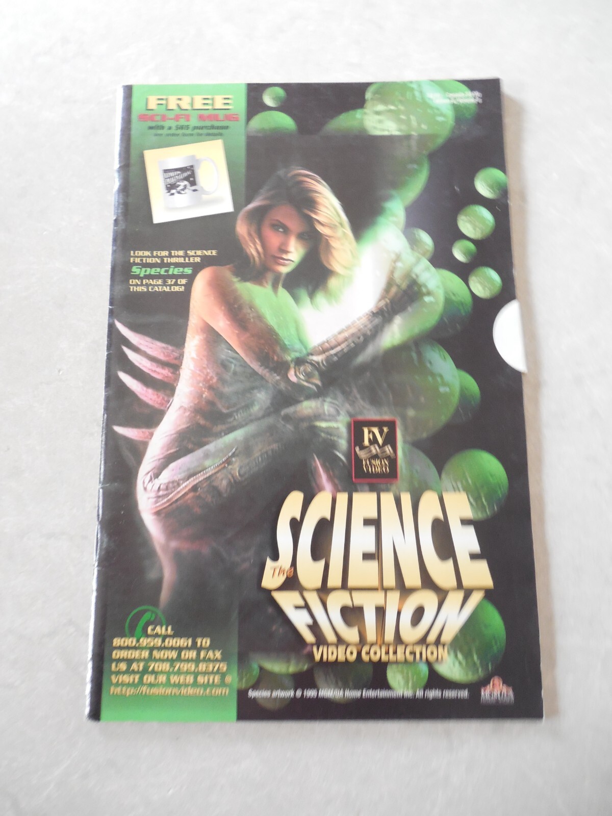 Vintage THE SCIENCE FICTION VIDEO COLLECTION Catalog, 1995, SPECIES COVER!