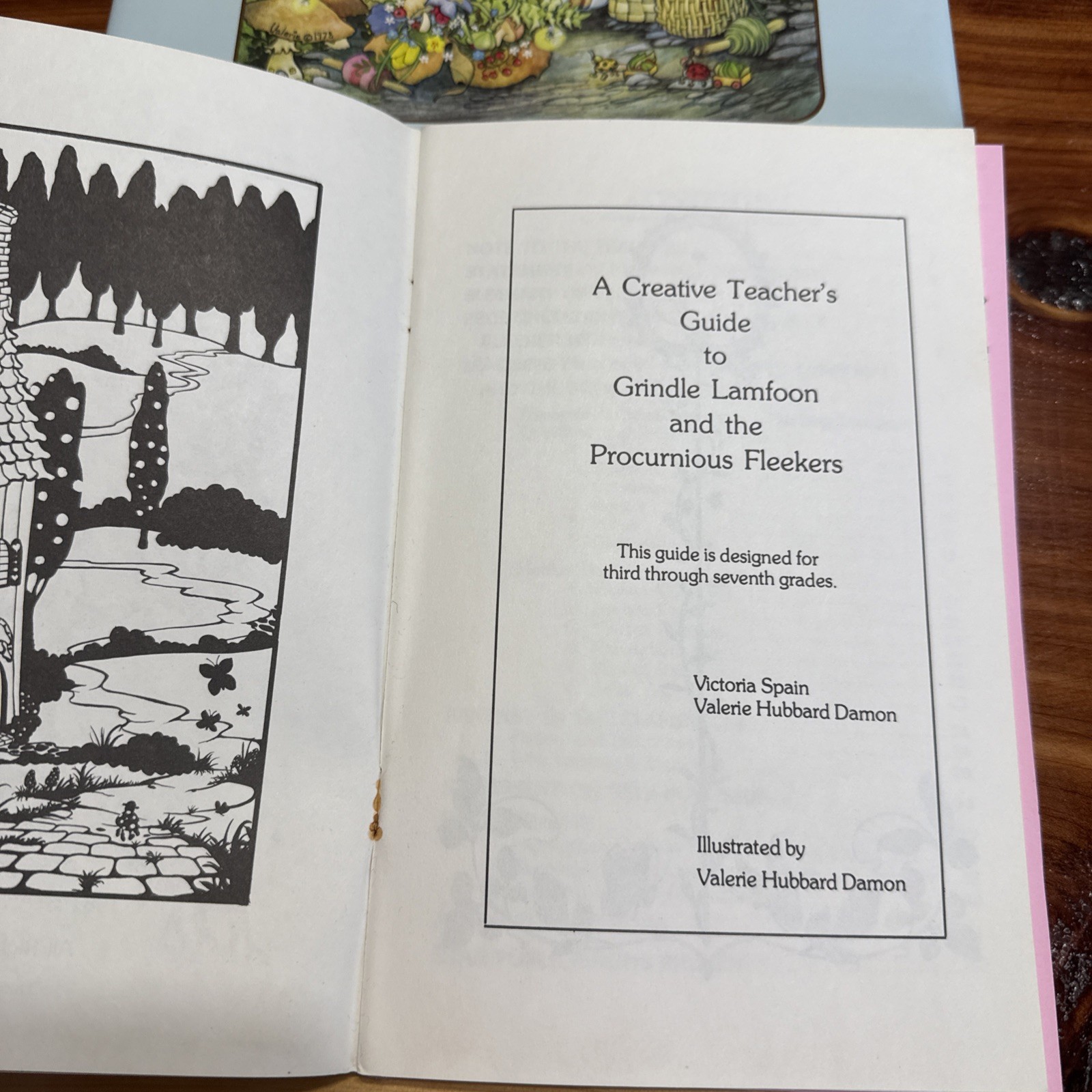 Kid Fantasy- Grindle Lamfoon Autographed & Teach Guide Damon, Valerie Hubbard