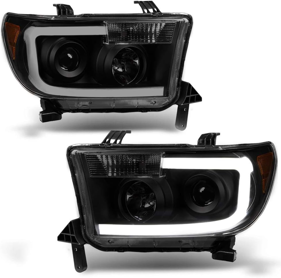 – for 2007-2013 Toyota Tundra Black Smoked LED Tube Upgrade Style Projector Head