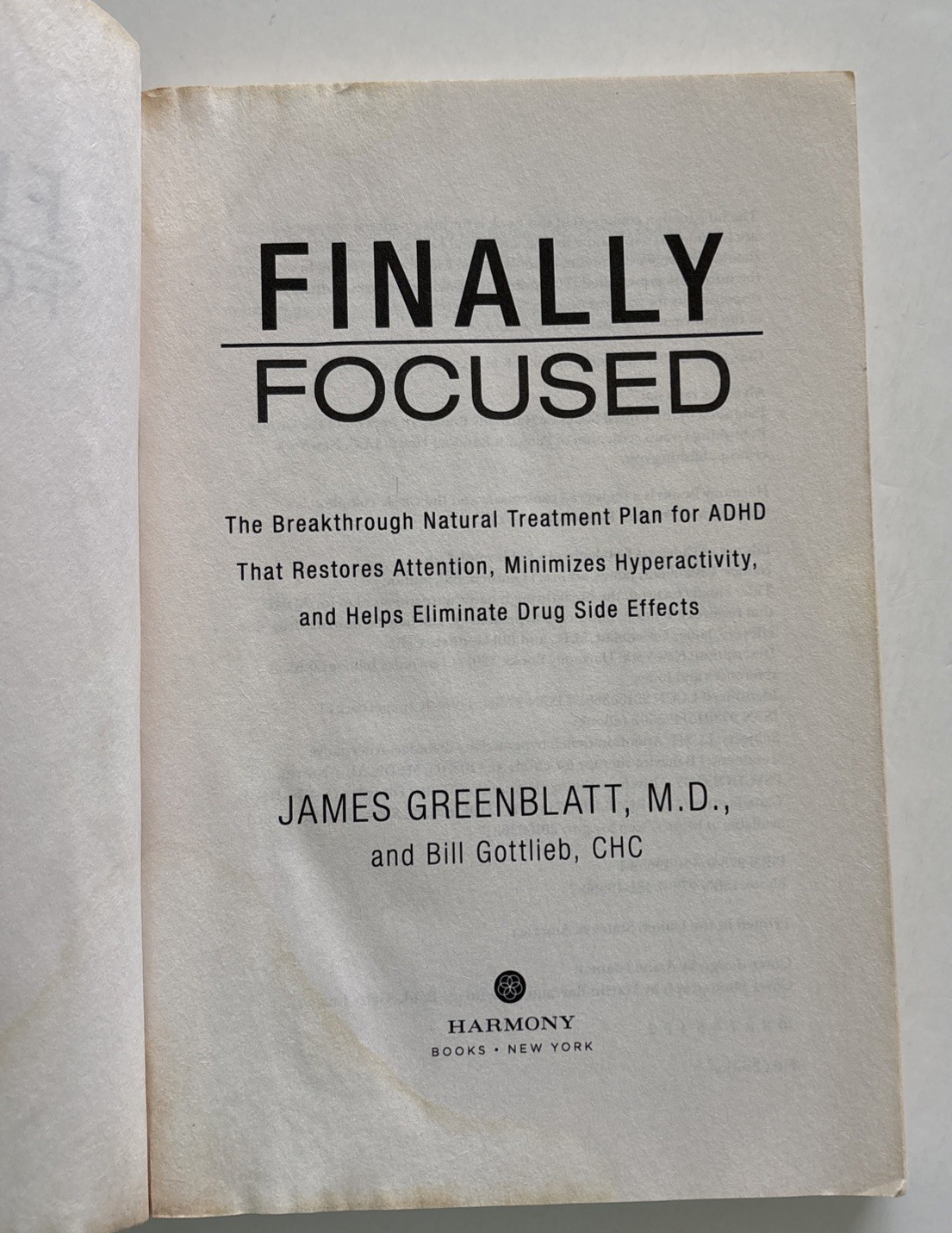 Finally Focused By James Greenblatt