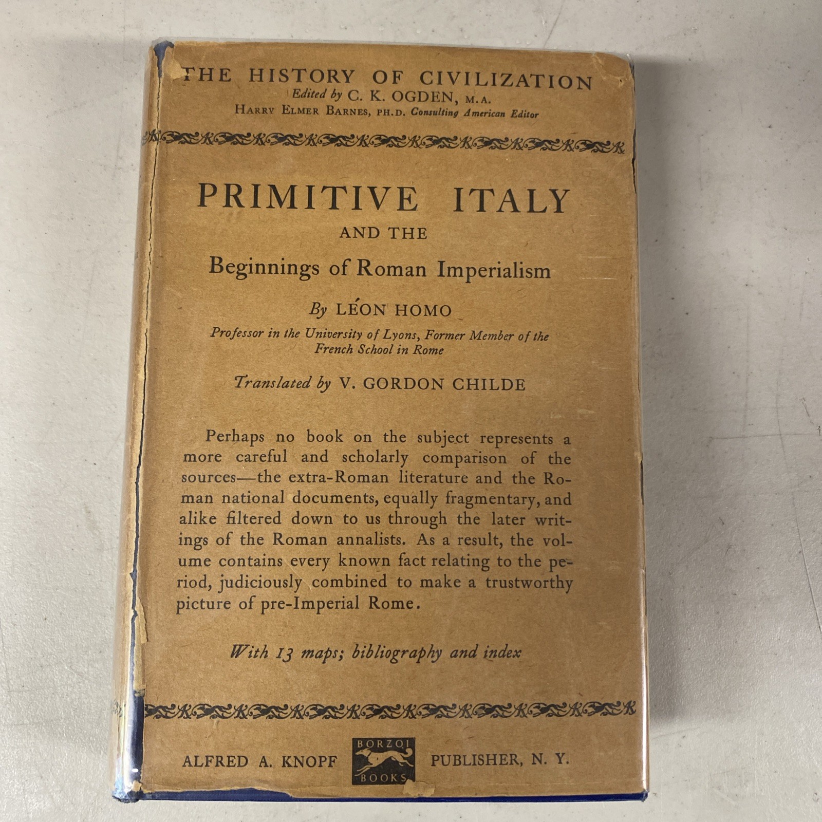 Primitive Italy and the Beginnings of Roman Imperialism by Homo,1926