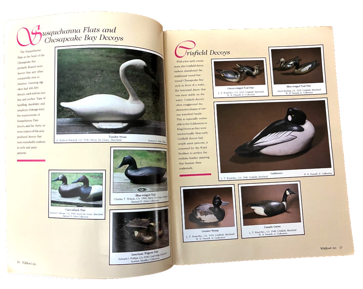 2 Wildfowl Art Magazines Spring & Winter 1987 Song Birds Mallard Decoys